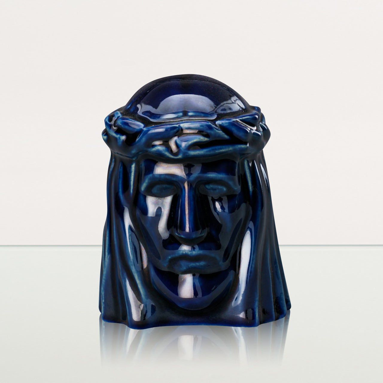 The Christ Mini Urn for Ashes in Metallic Blue