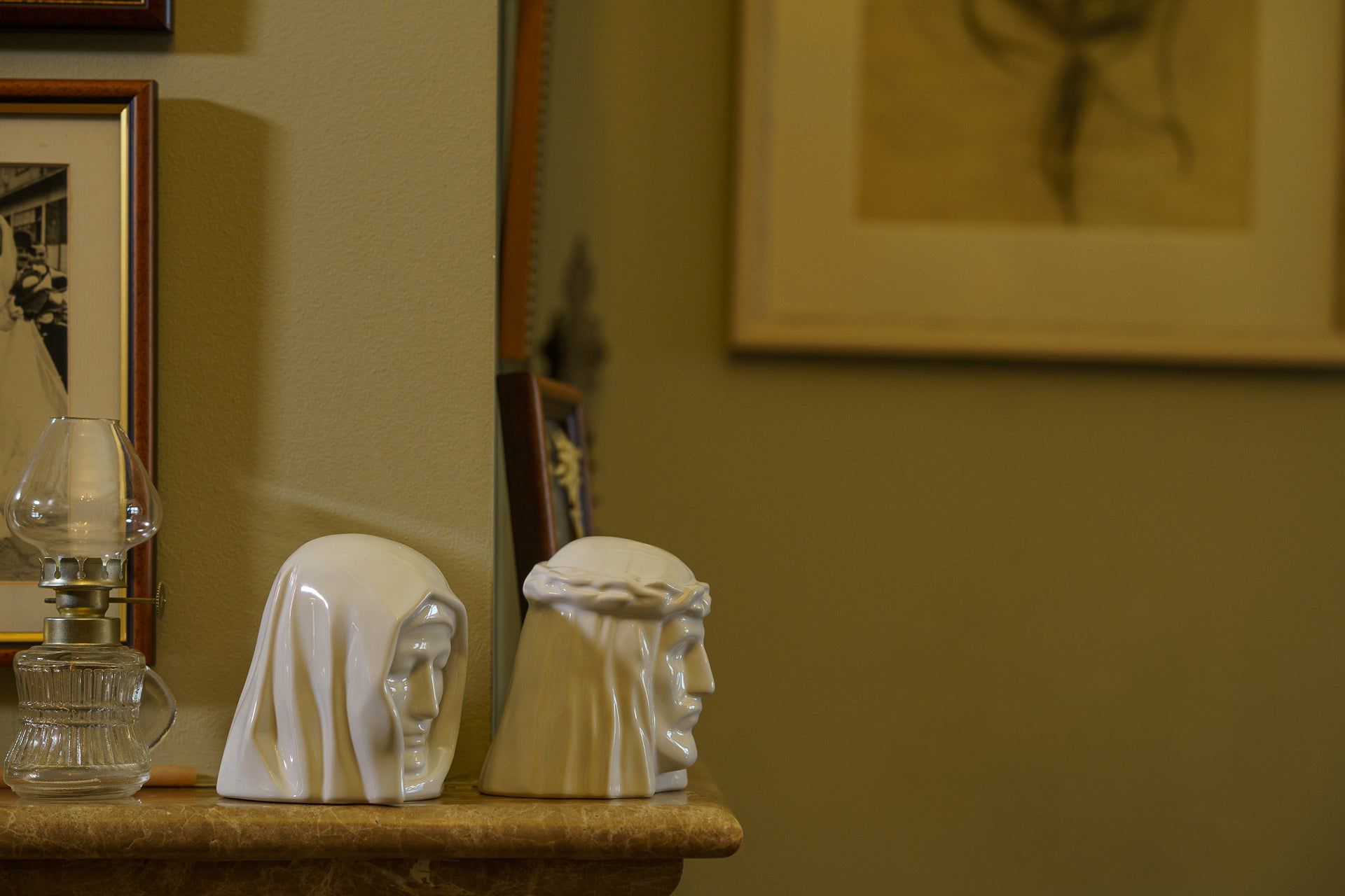 The Christ Mini Urn for Ashes in Crackle Glaze