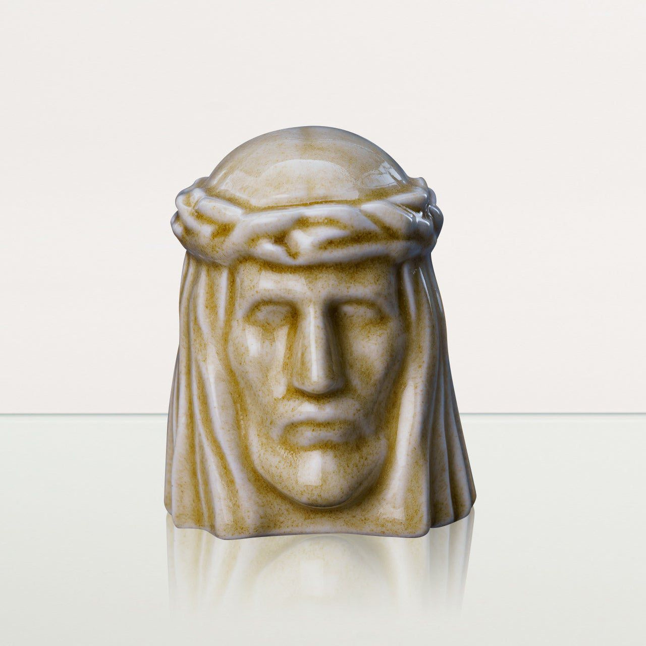 The Christ Mini Urn for Ashes in Light Sand