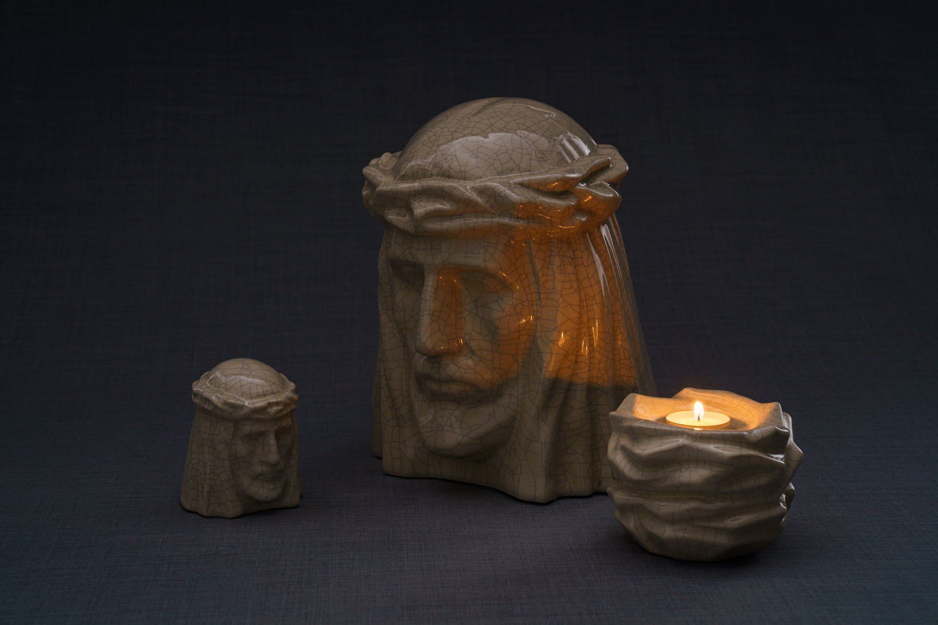 The Christ Mini Urn for Ashes in Cream