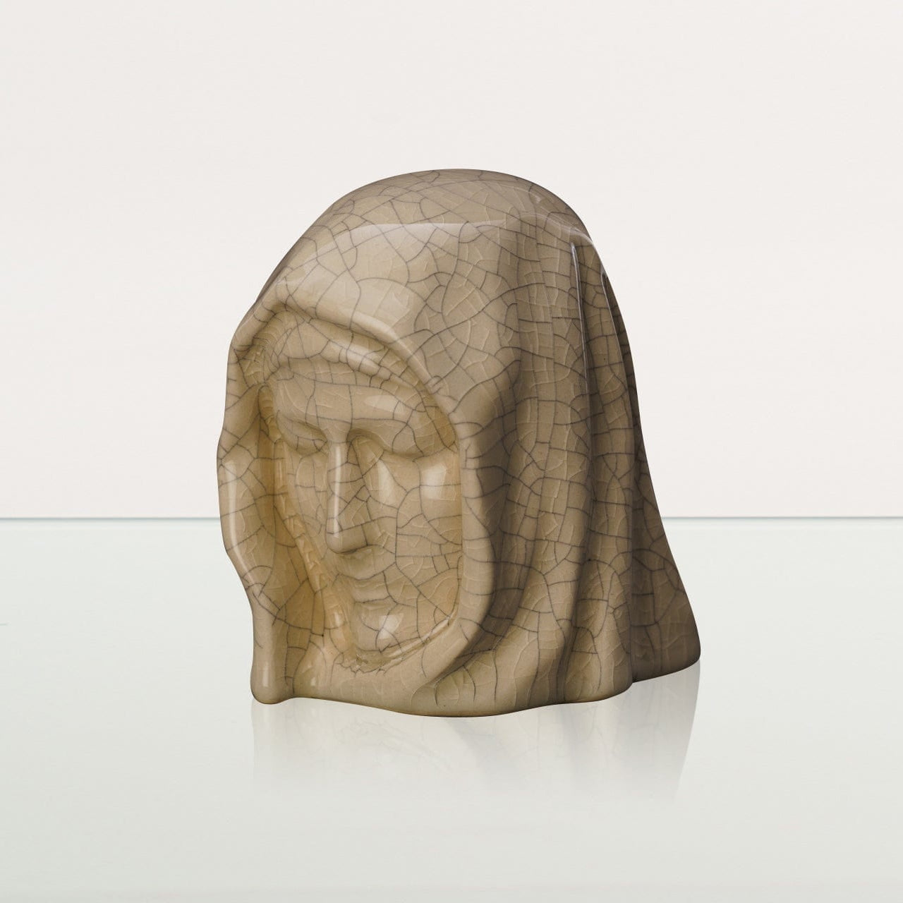 The Holy Mother Mini Urn for Ashes in Crackle Glaze