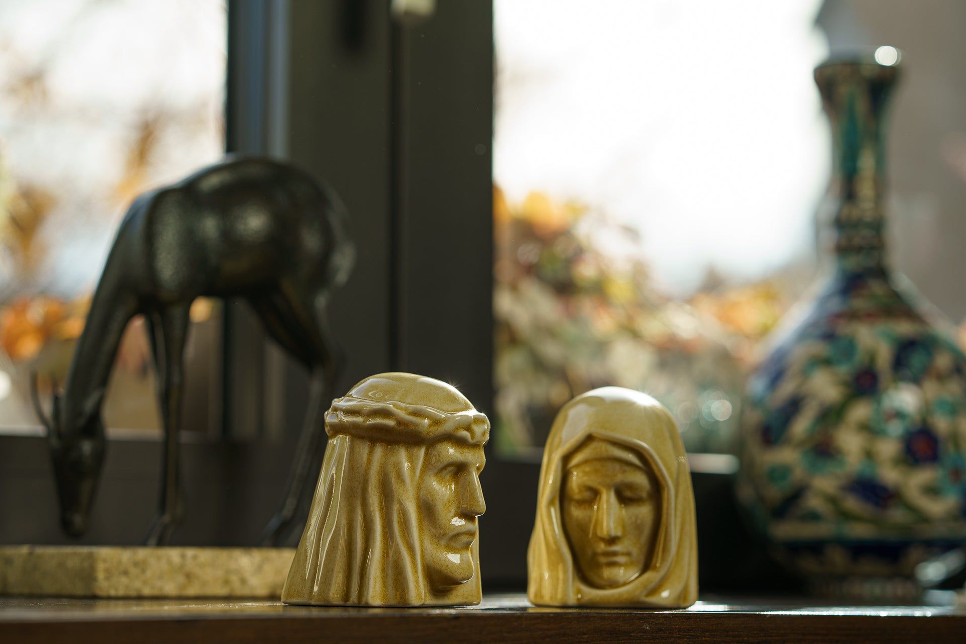 The Holy Mother Mini Urn for Ashes in Cream