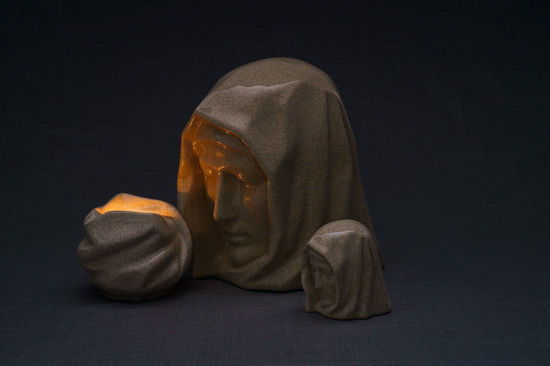 The Holy Mother Mini Urn for Ashes in White