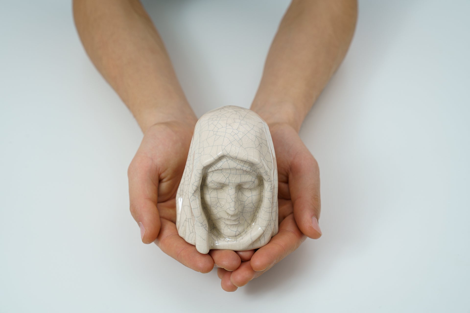 The Holy Mother Mini Urn for Ashes in White