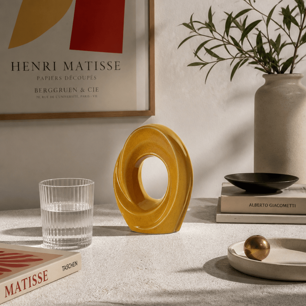 The Passage Mini Urn for Ashes in Amber Yellow