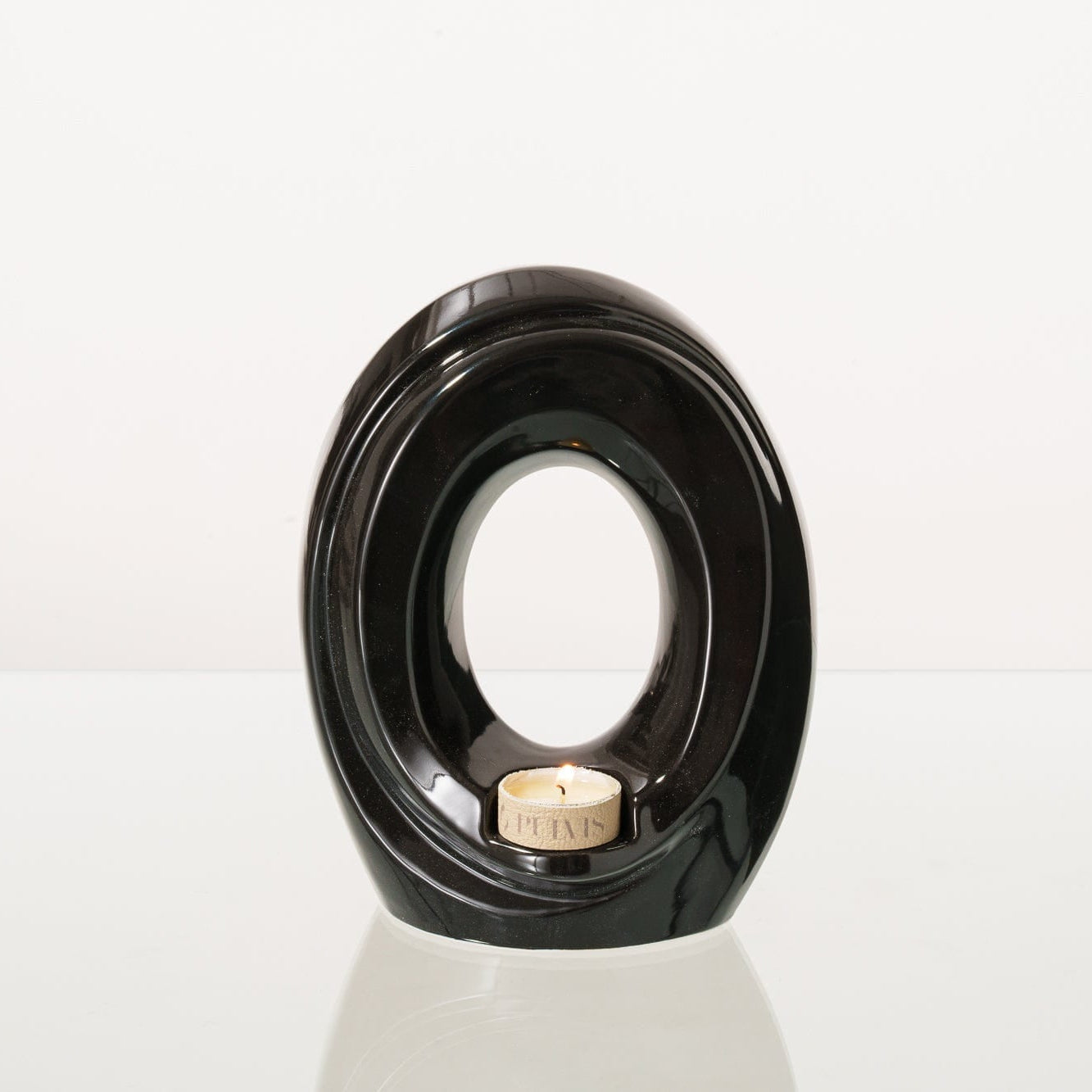 The Passage Medium Urn for Ashes in Glossy Black