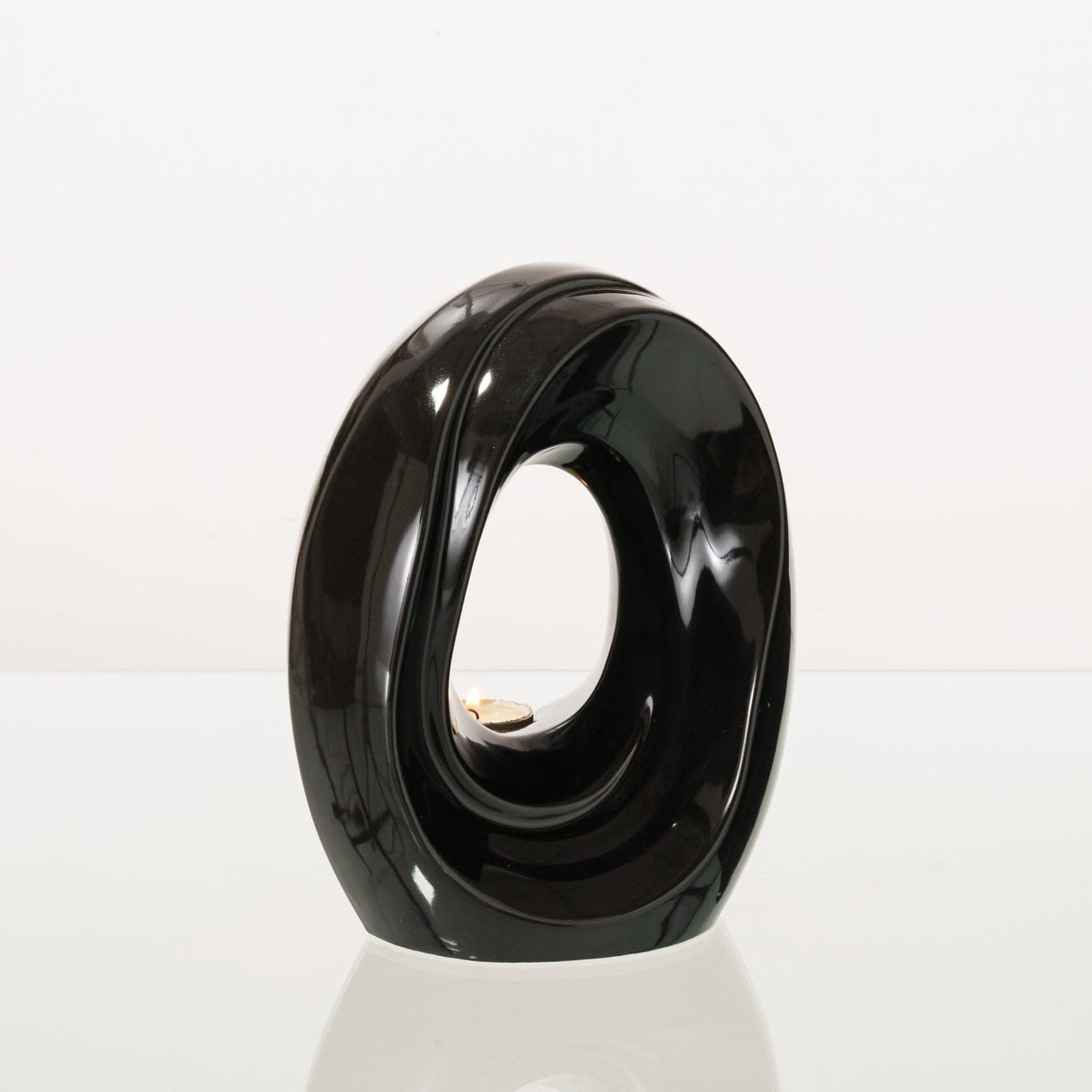 The Passage Medium Urn for Ashes in Glossy Black