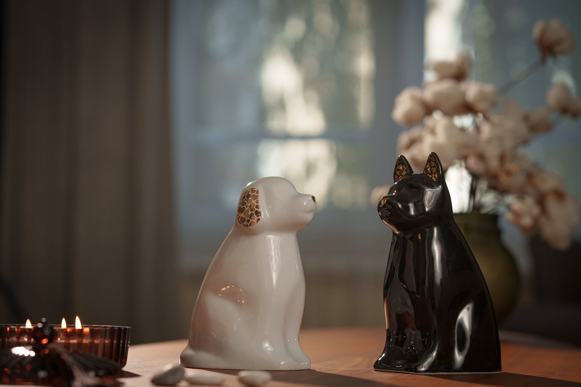 Barkley Dog Pet Urn for Ashes in Black