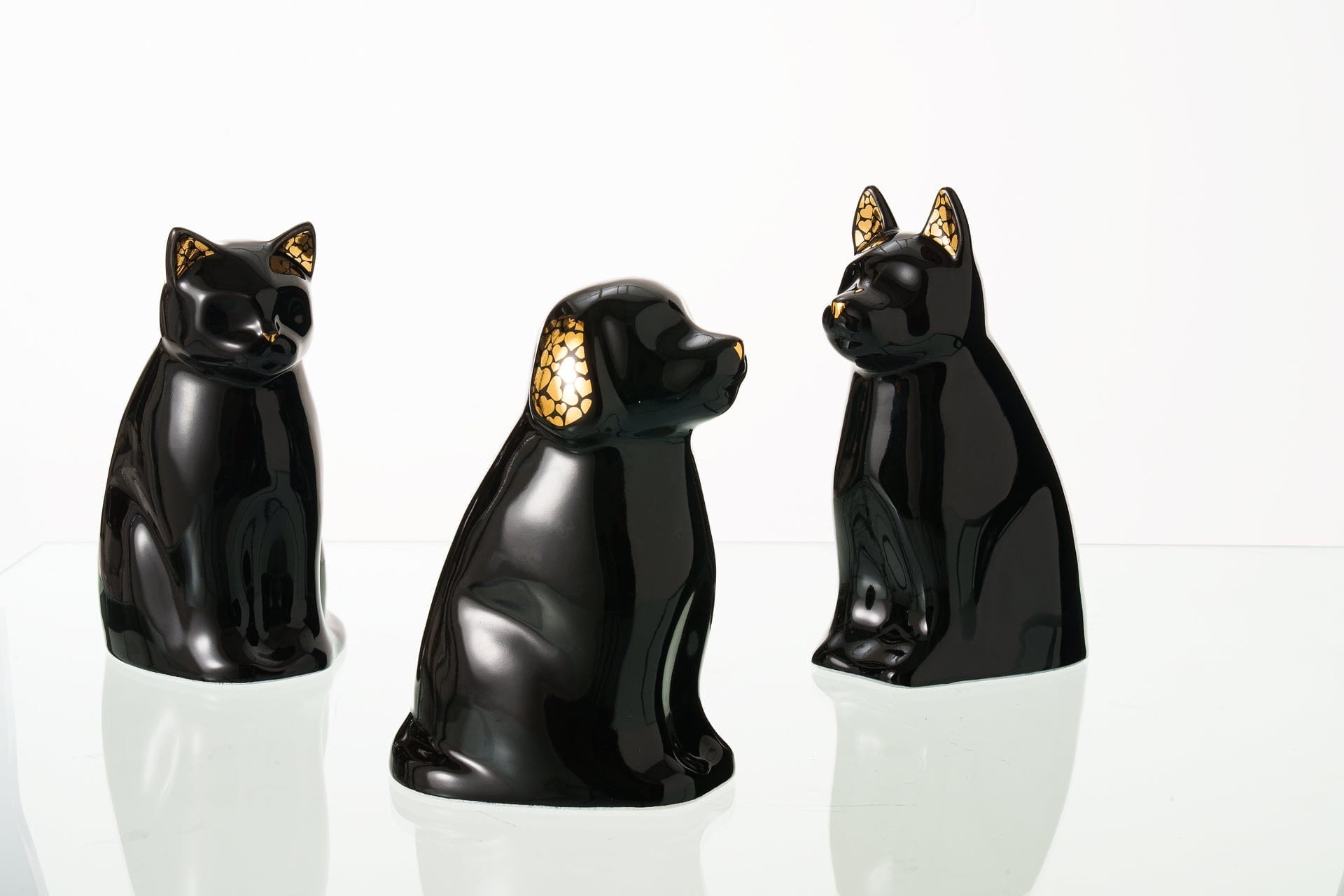 Meow Cat Pet Urn for Ashes in Black