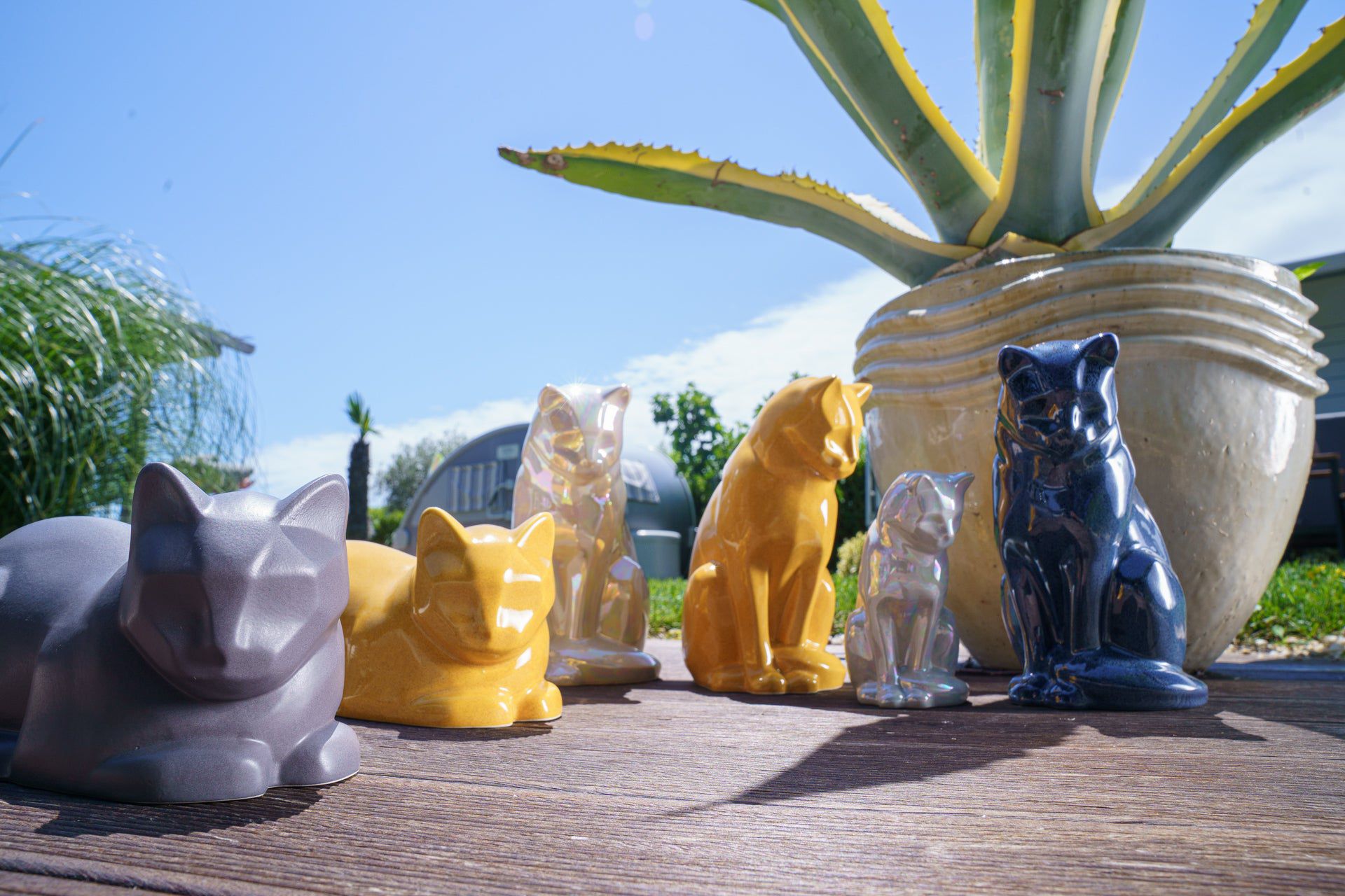 Cat Urn for Ashes in Matte Grey