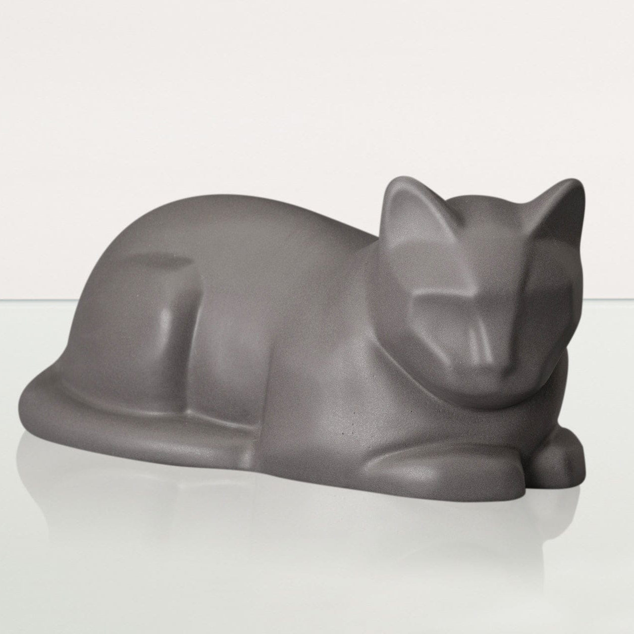 Cat Urn for Ashes in Matte Grey