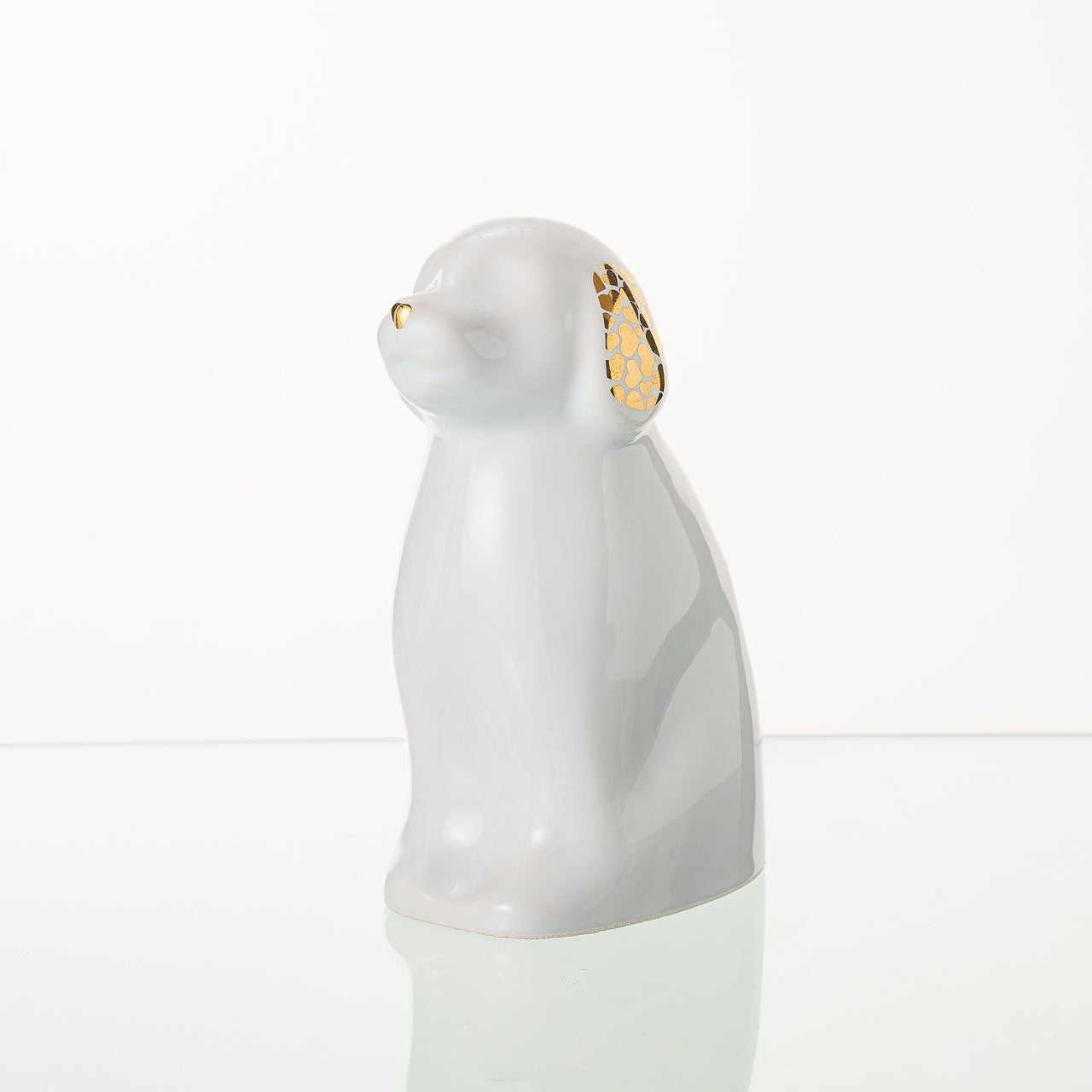 Cuddle Dog Pet Urn for Ashes in White