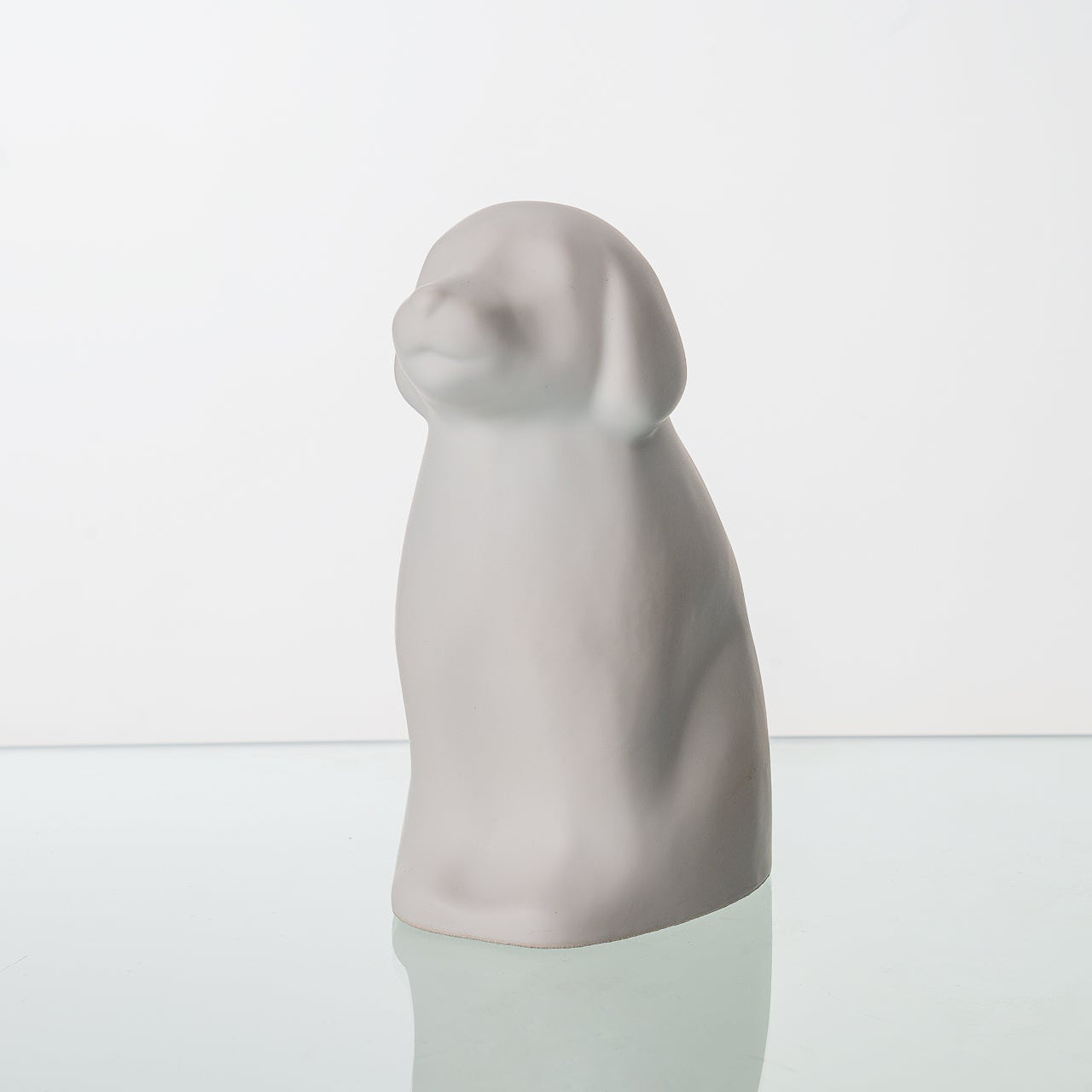 Cuddle Dog Urn for Ashes in Matte White