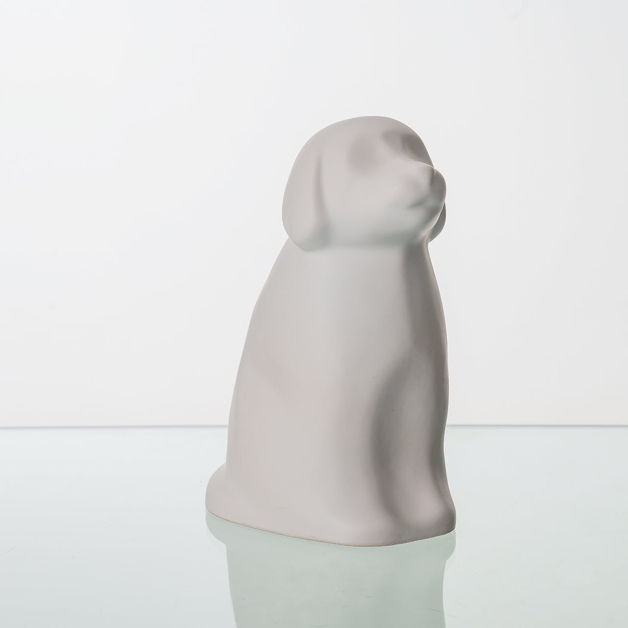 Cuddle Dog Urn for Ashes in Matte White