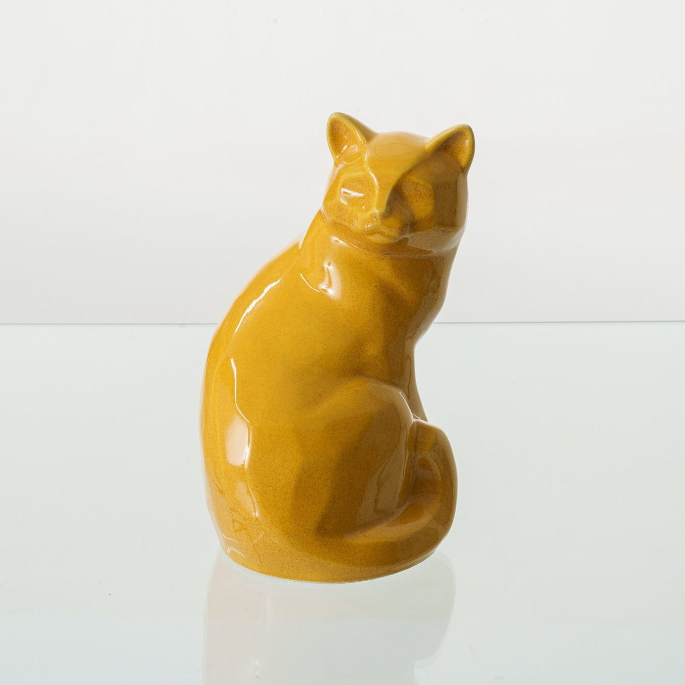 Felix Cat Urn for Ashes in Amber Yellow