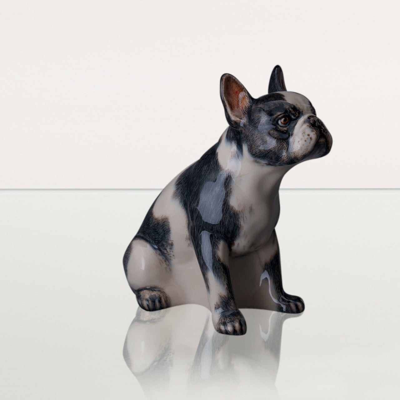 French Bulldog Pet Urn for Ashes in Black and White