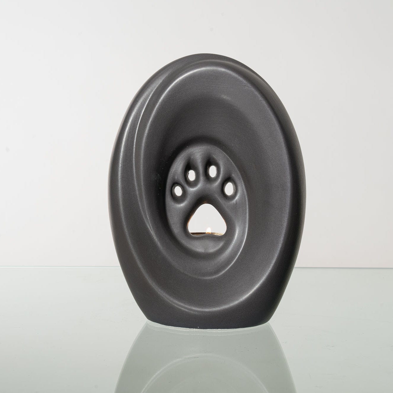 Paw Pet Urn for Ashes in Matte Grey