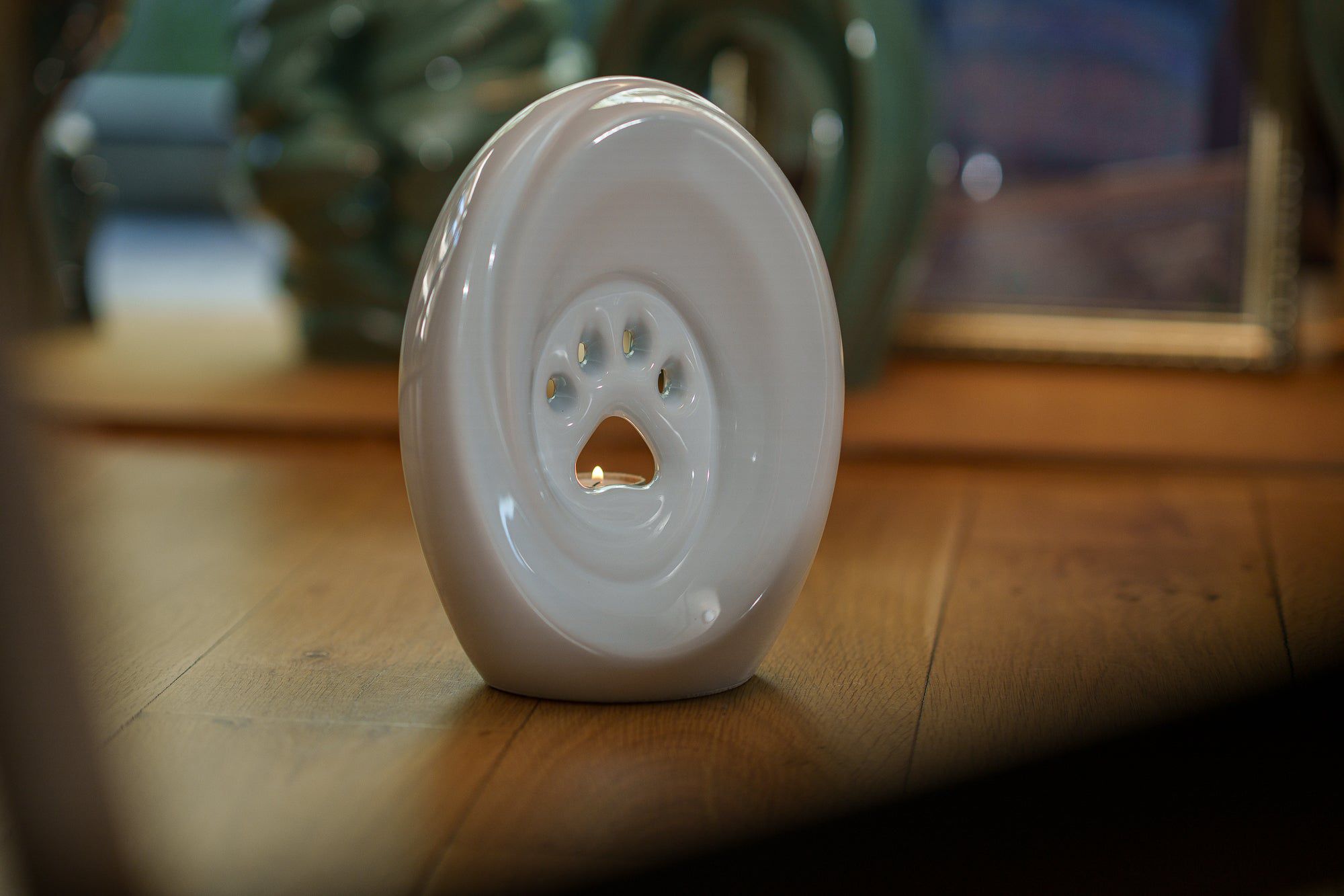 Paw Pet Urn for Ashes in White