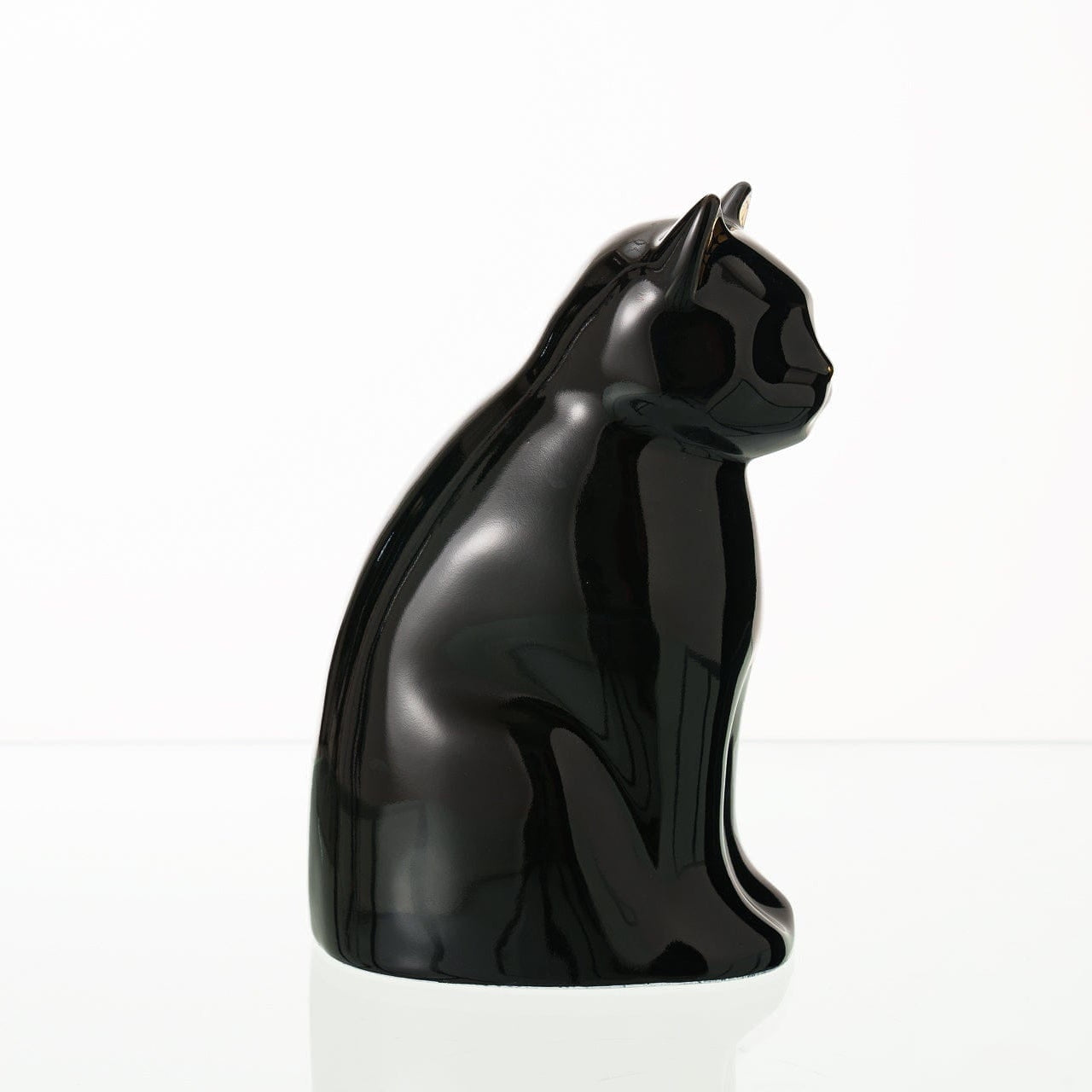 Meow Cat Pet Urn for Ashes in Black