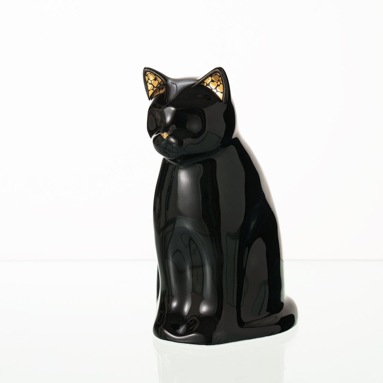 Meow Cat Pet Urn for Ashes in Black