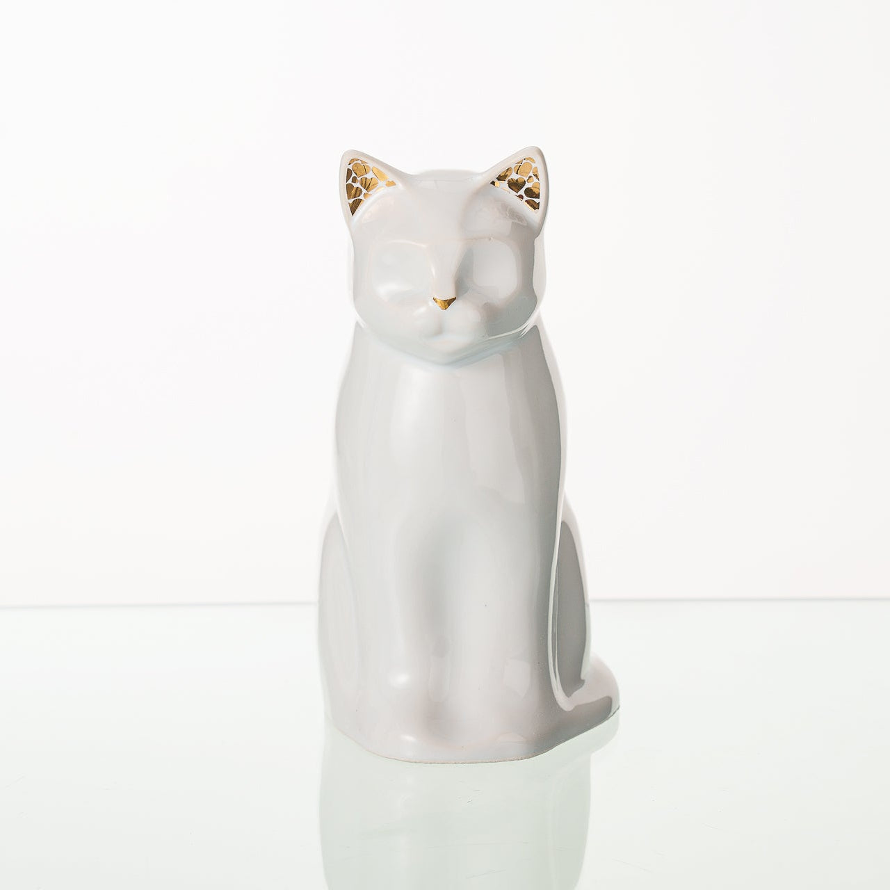 Meow Cat Pet Urn for Ashes in White