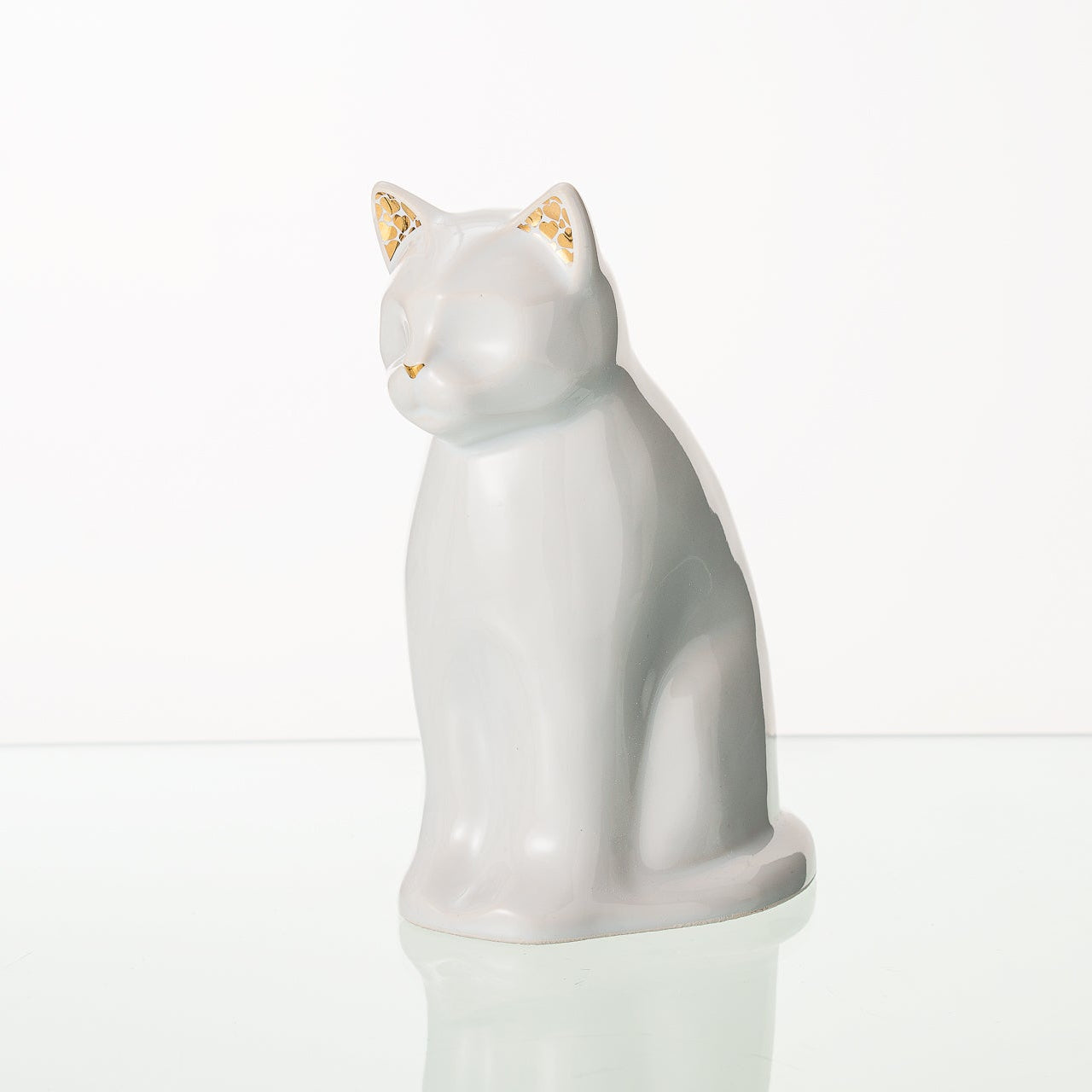 Meow Cat Pet Urn for Ashes in White