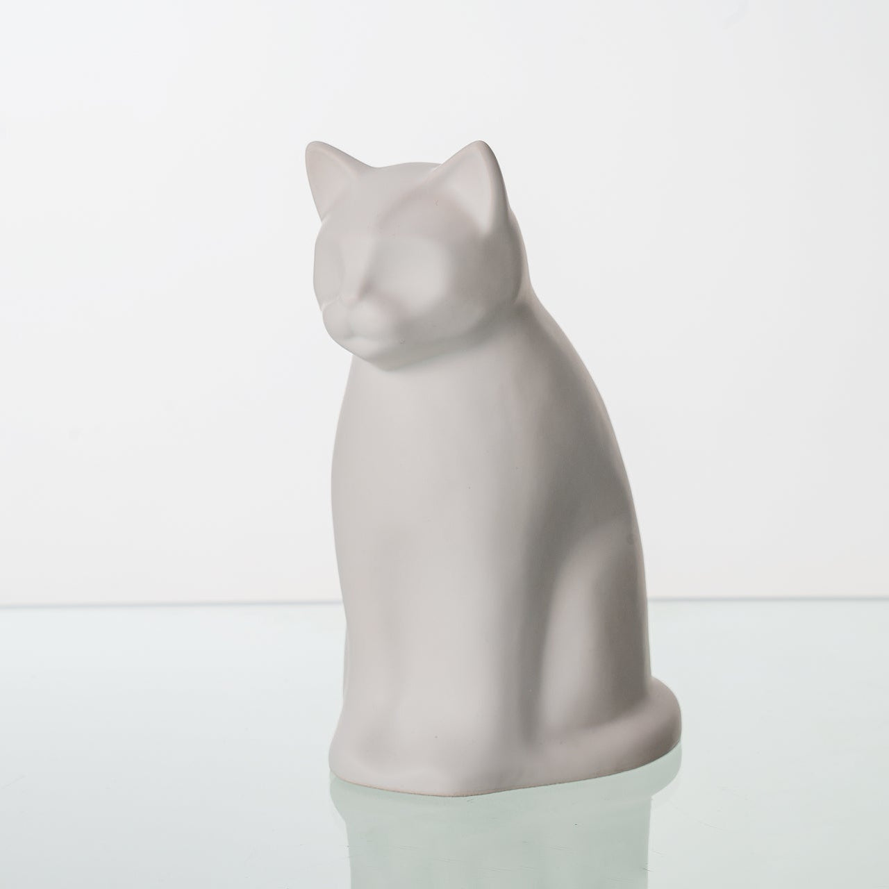 Meow Cat Urn for Ashes in Matte White