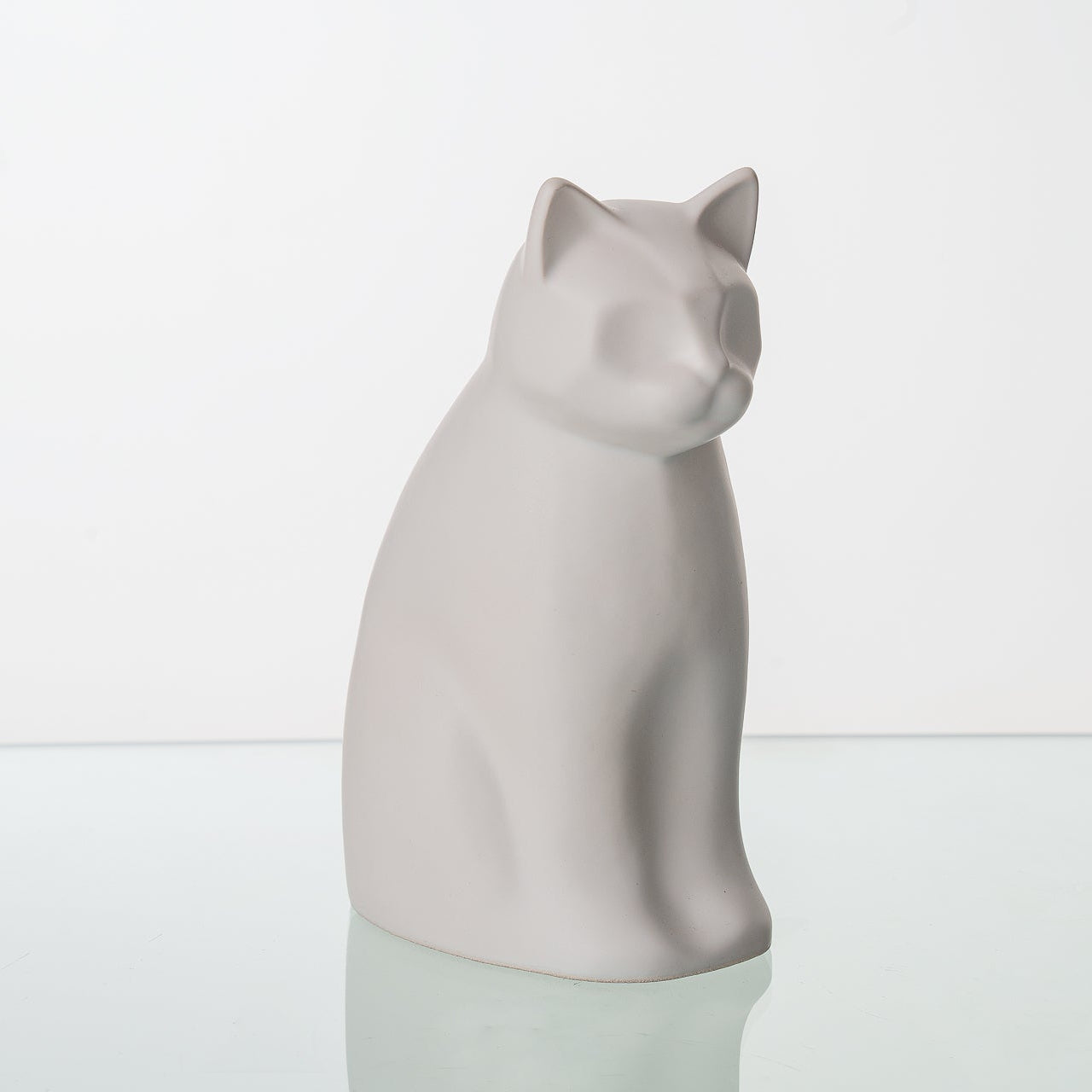 Meow Cat Urn for Ashes in Matte White