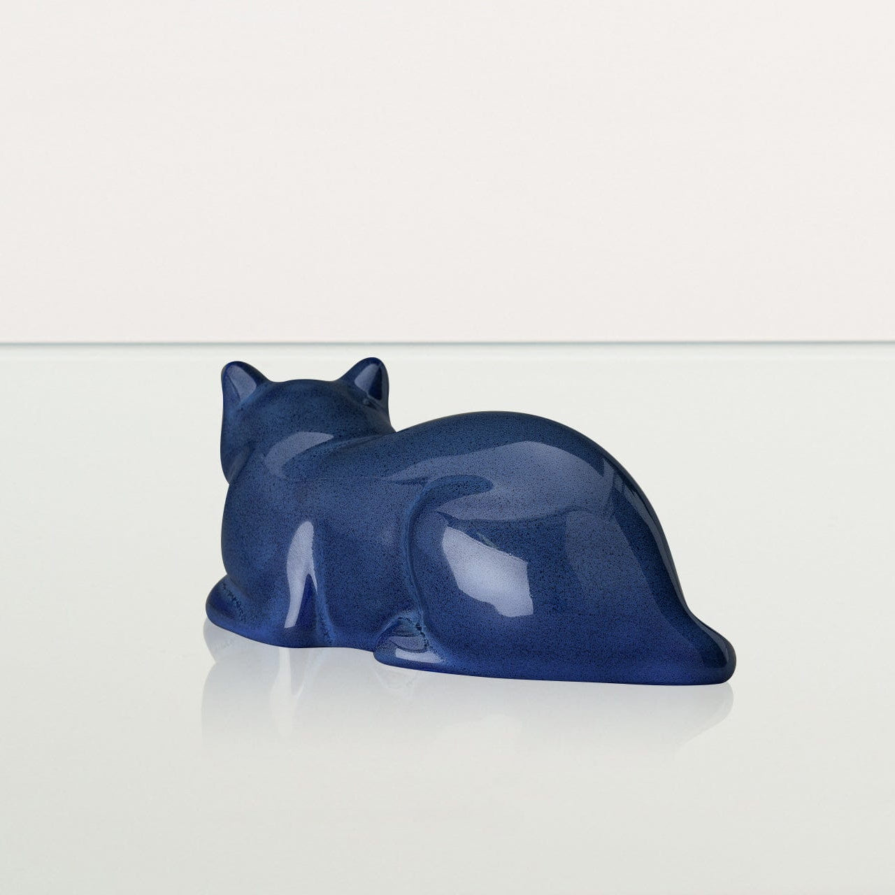 Laying Cat Mini Urn for Ashes in Blue