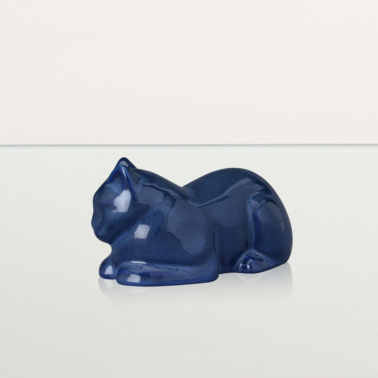 Laying Cat Mini Urn for Ashes in Blue
