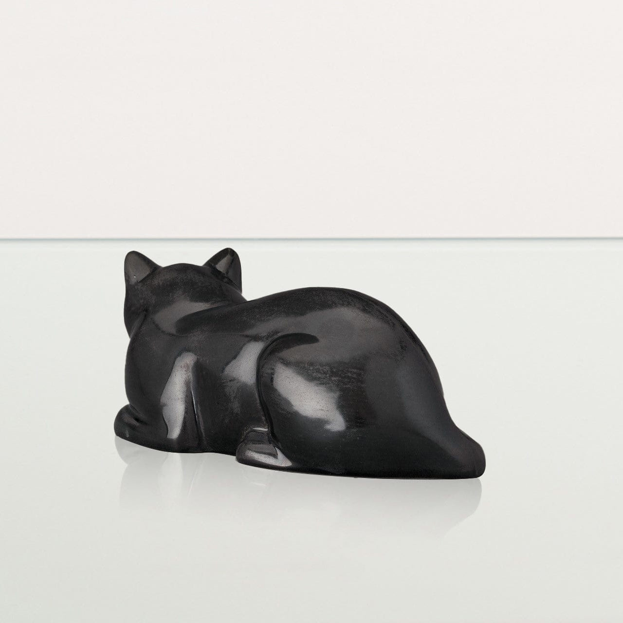 Laying Cat Mini Urn for Ashes in Matte Grey