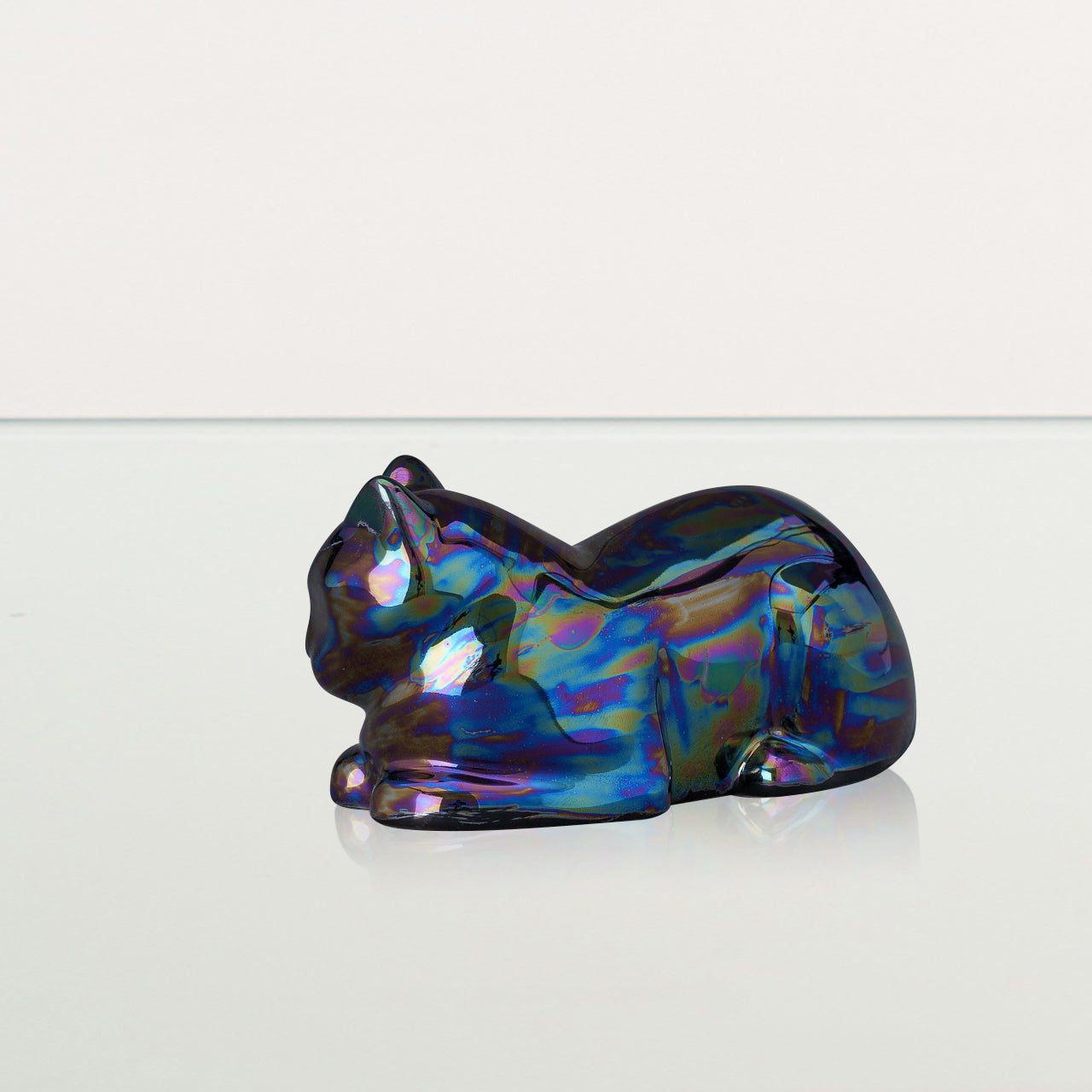 Lying Cat Mini Urn for Ashes in Multicolor