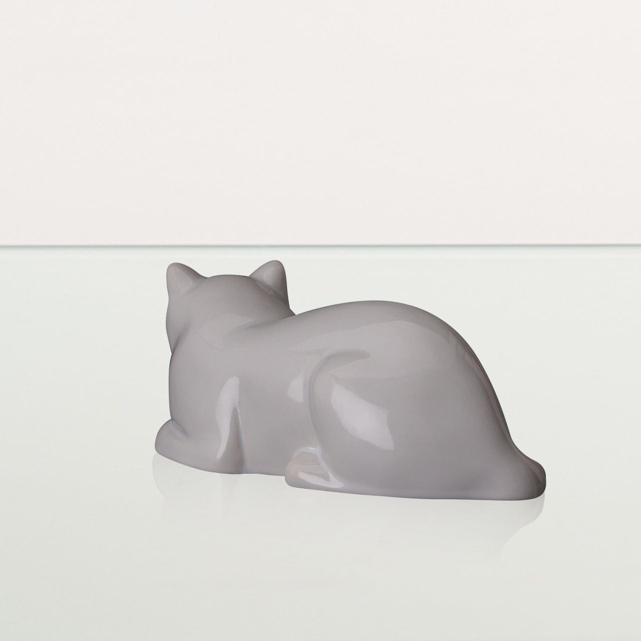 Laying Cat Mini Urn for Ashes in White
