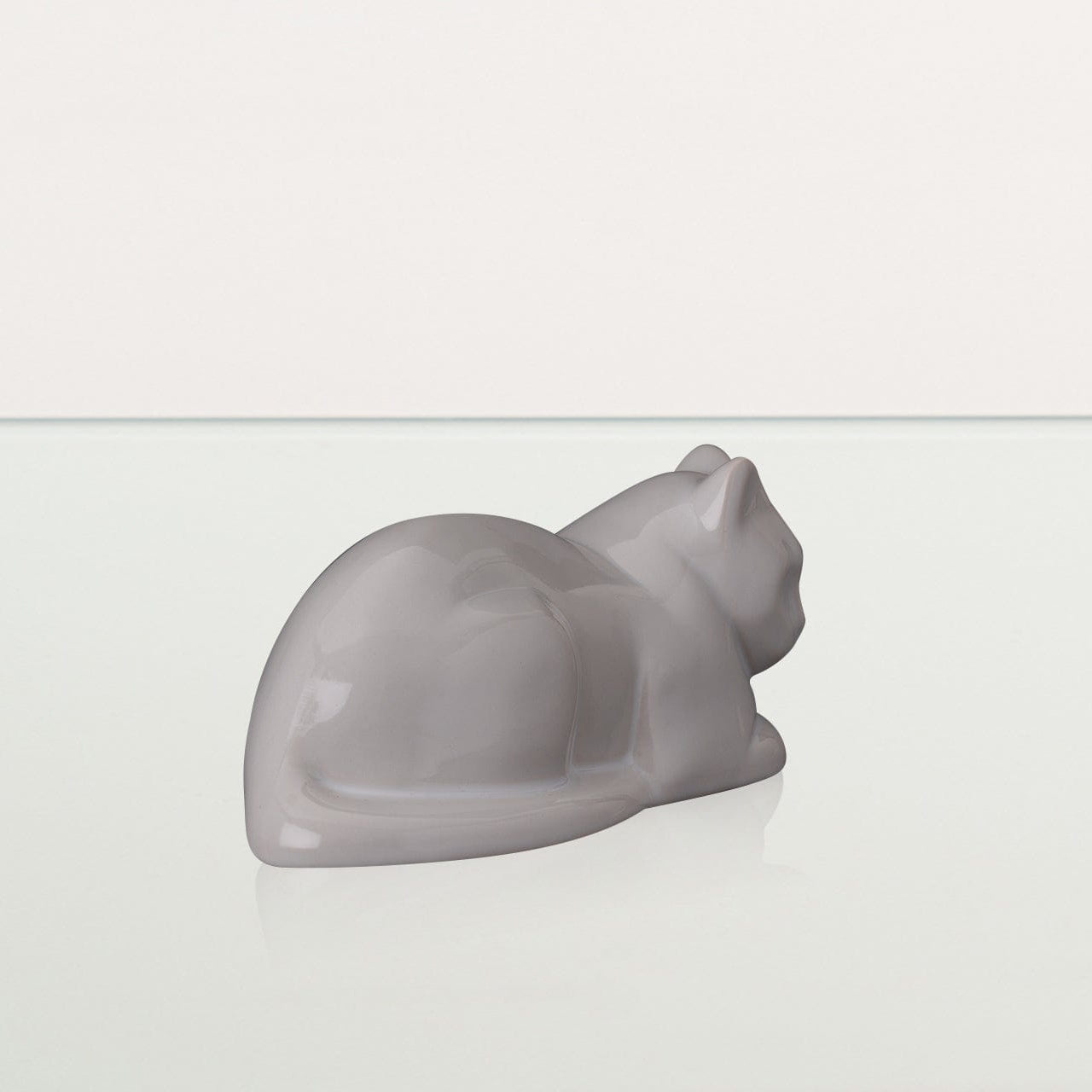 Laying Cat Mini Urn for Ashes in White