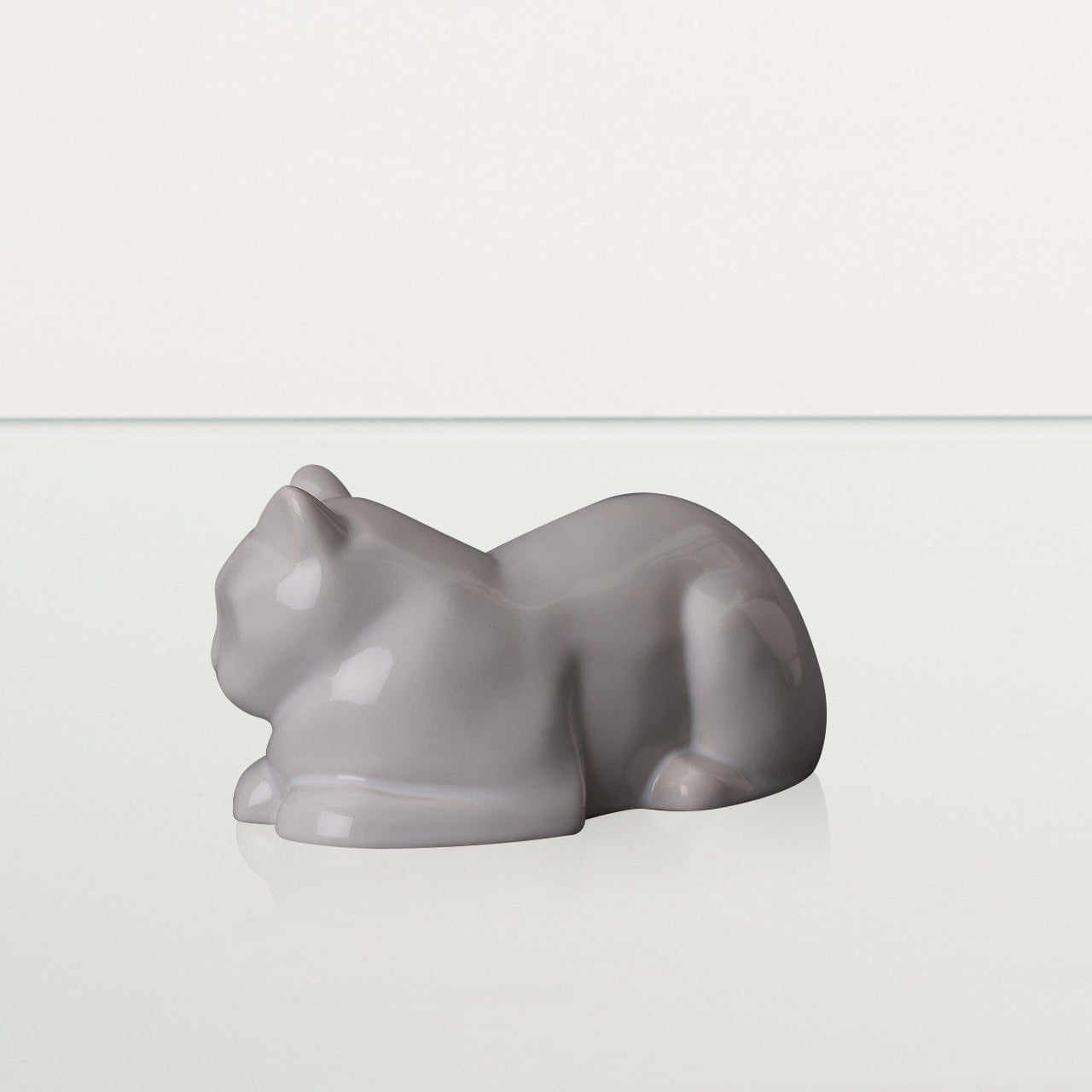 Laying Cat Mini Urn for Ashes in White