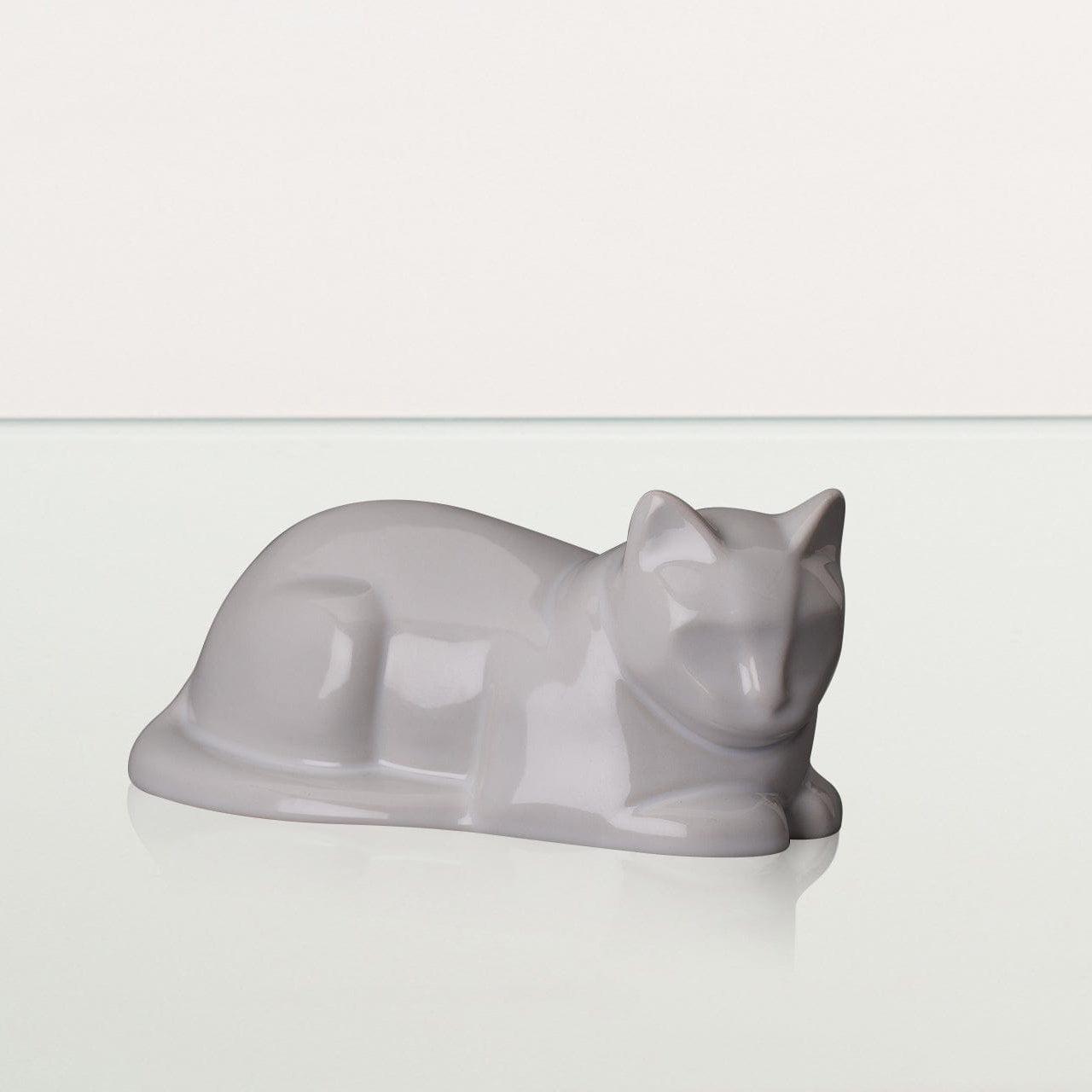 Laying Cat Mini Urn for Ashes in White