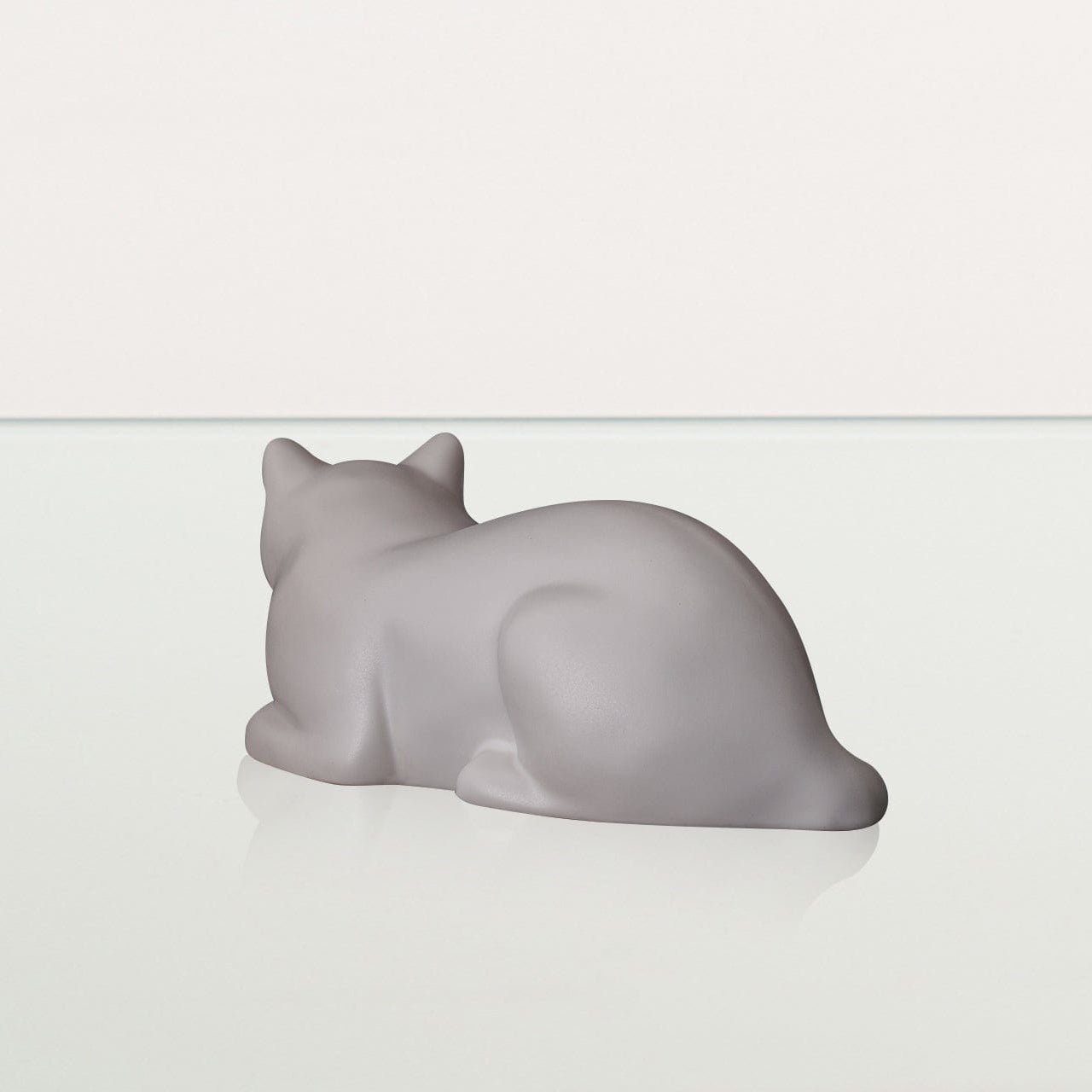 Lying Cat Mini Urn for Ashes in Matte White