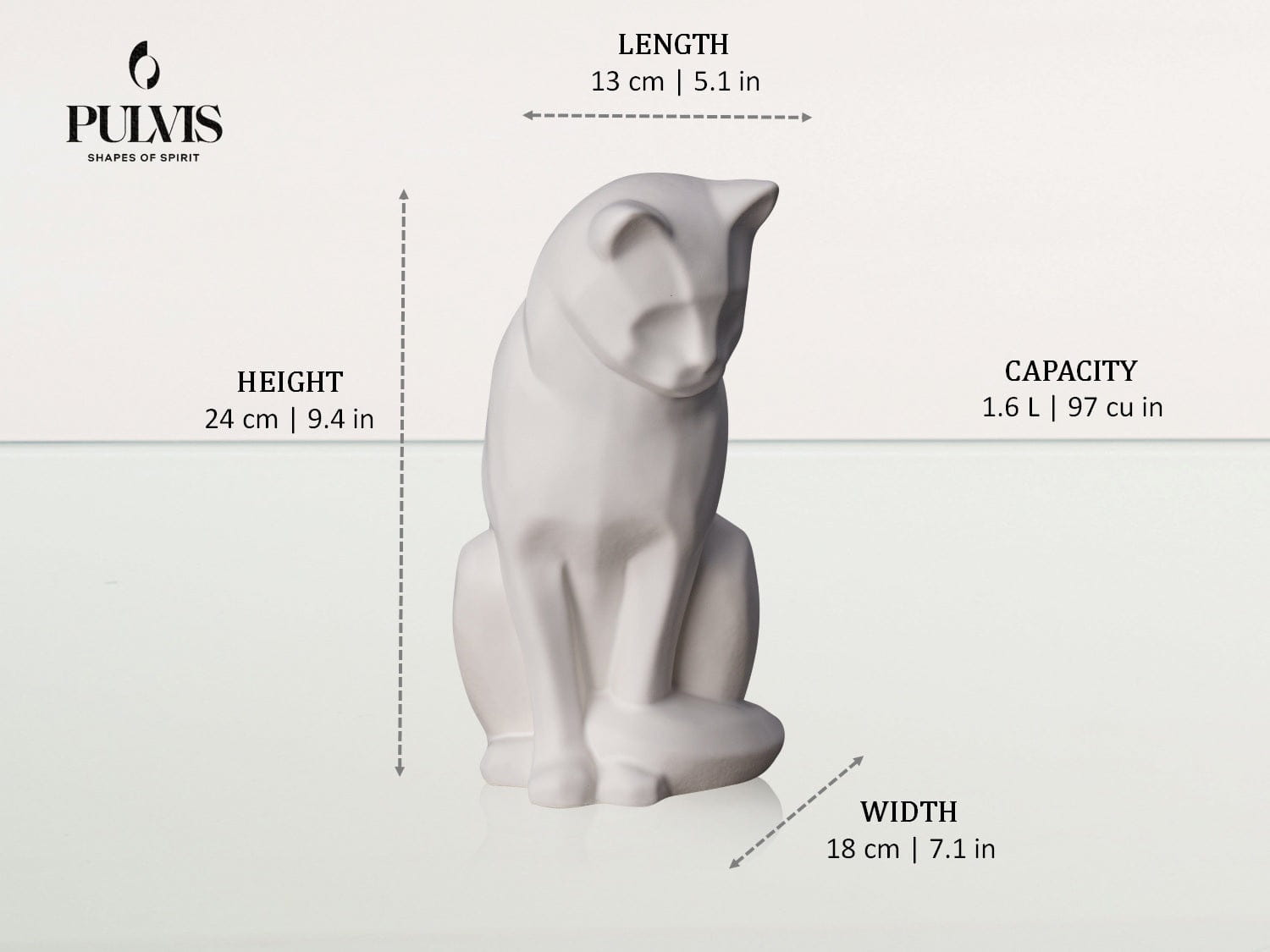 Sitting Cat Pet Urn for Ashes in Purple