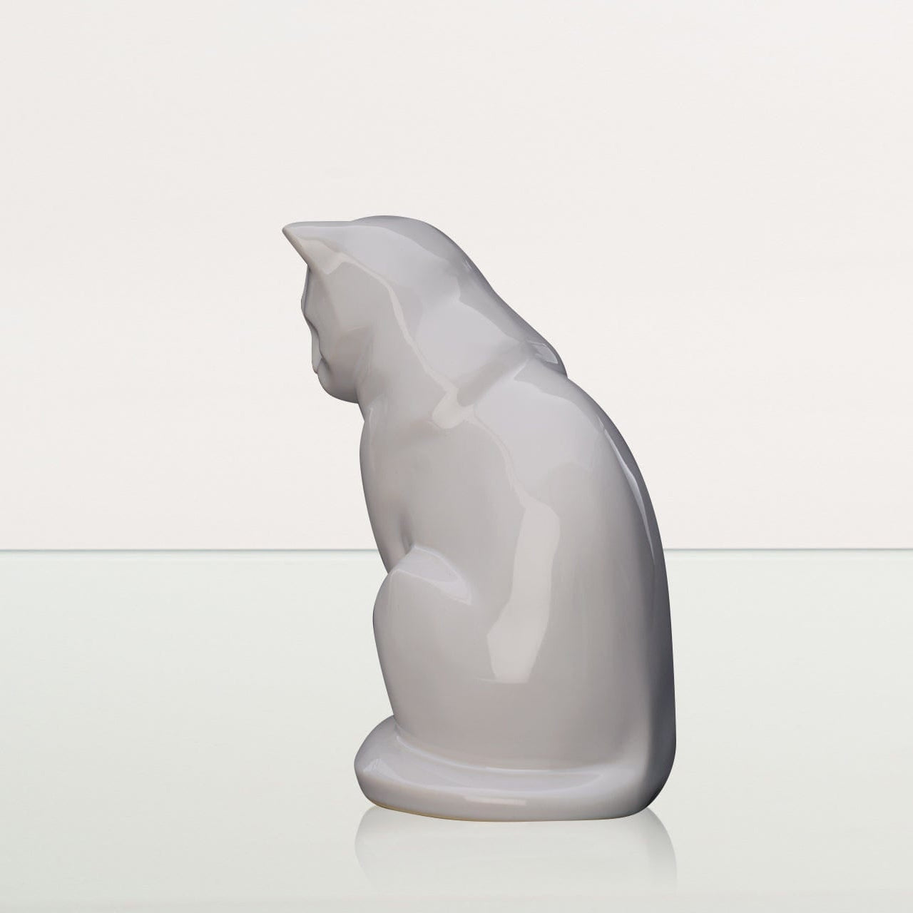 Sitting Cat Pet Urn for Ashes in White
