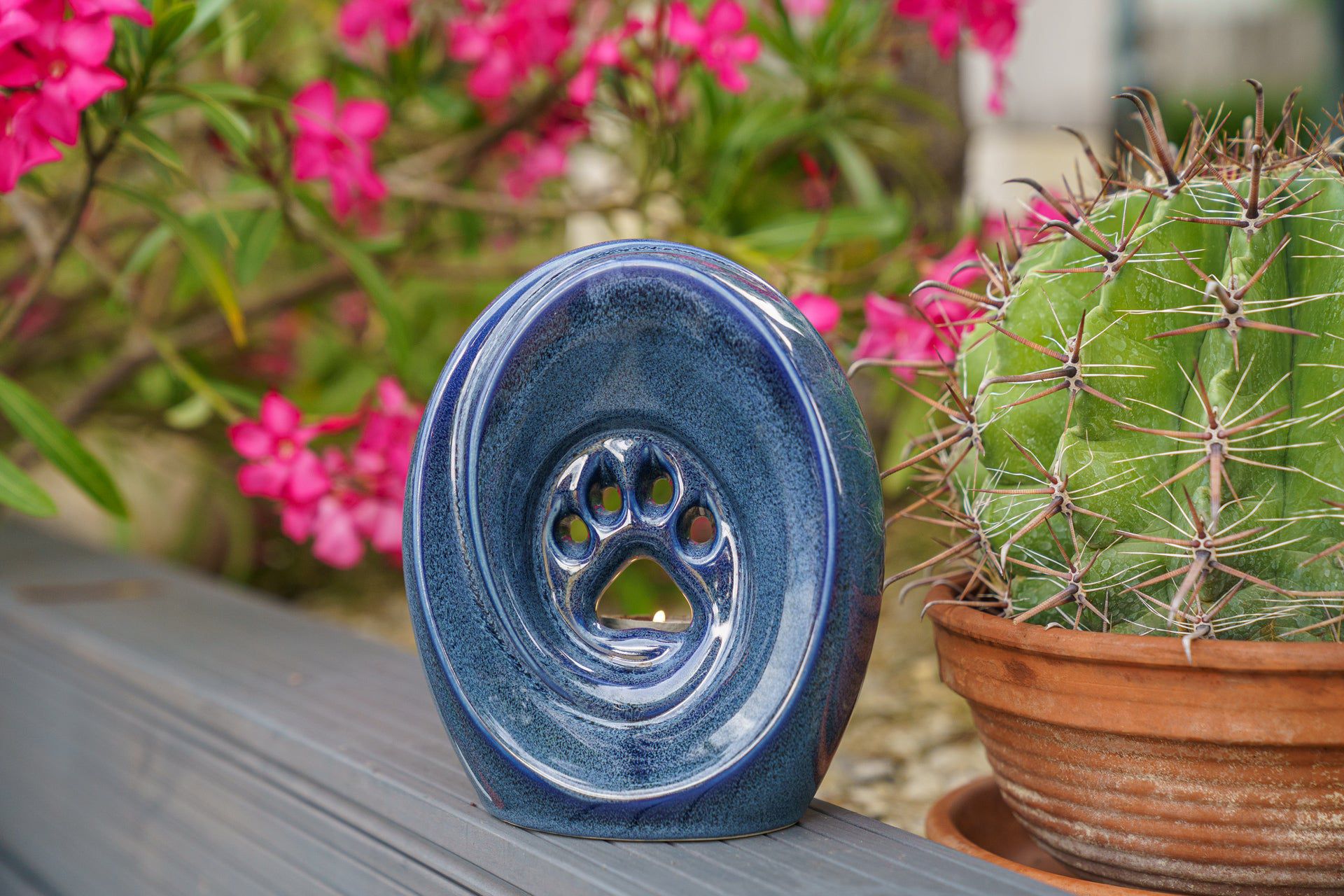 Paw Pet Urn for Ashes in Blue