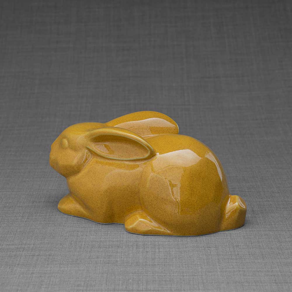 Rabbit Urn For Ashes Amber Back Left