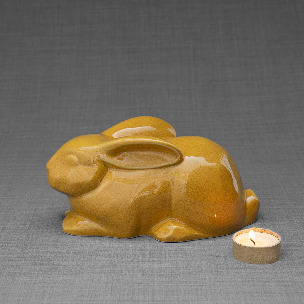 Rabbit Urn For Ashes Amber Left