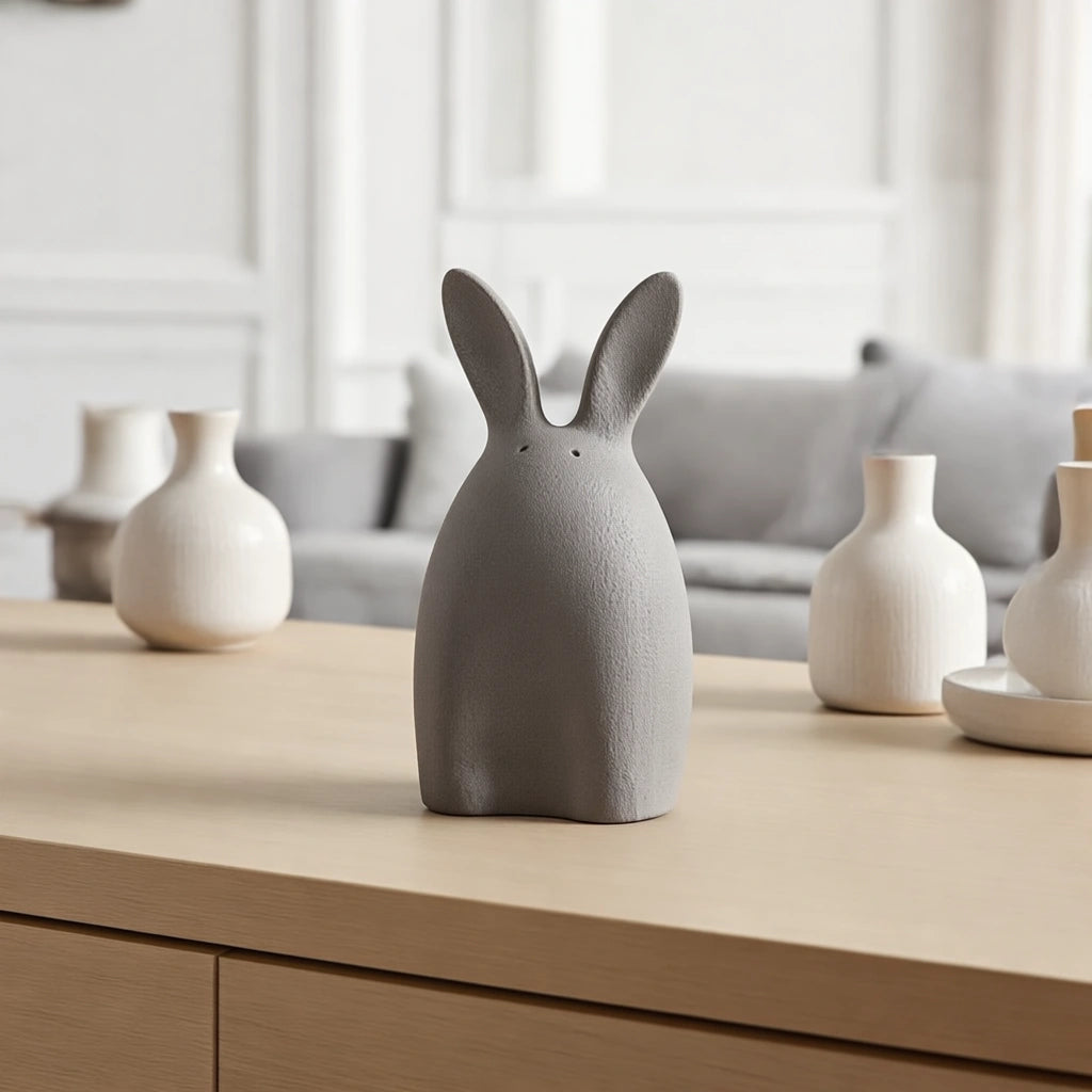 Rabbit Urn for Ashes in Grey