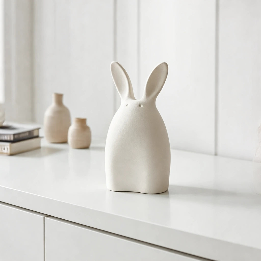 Rabbit Urn for Ashes in White