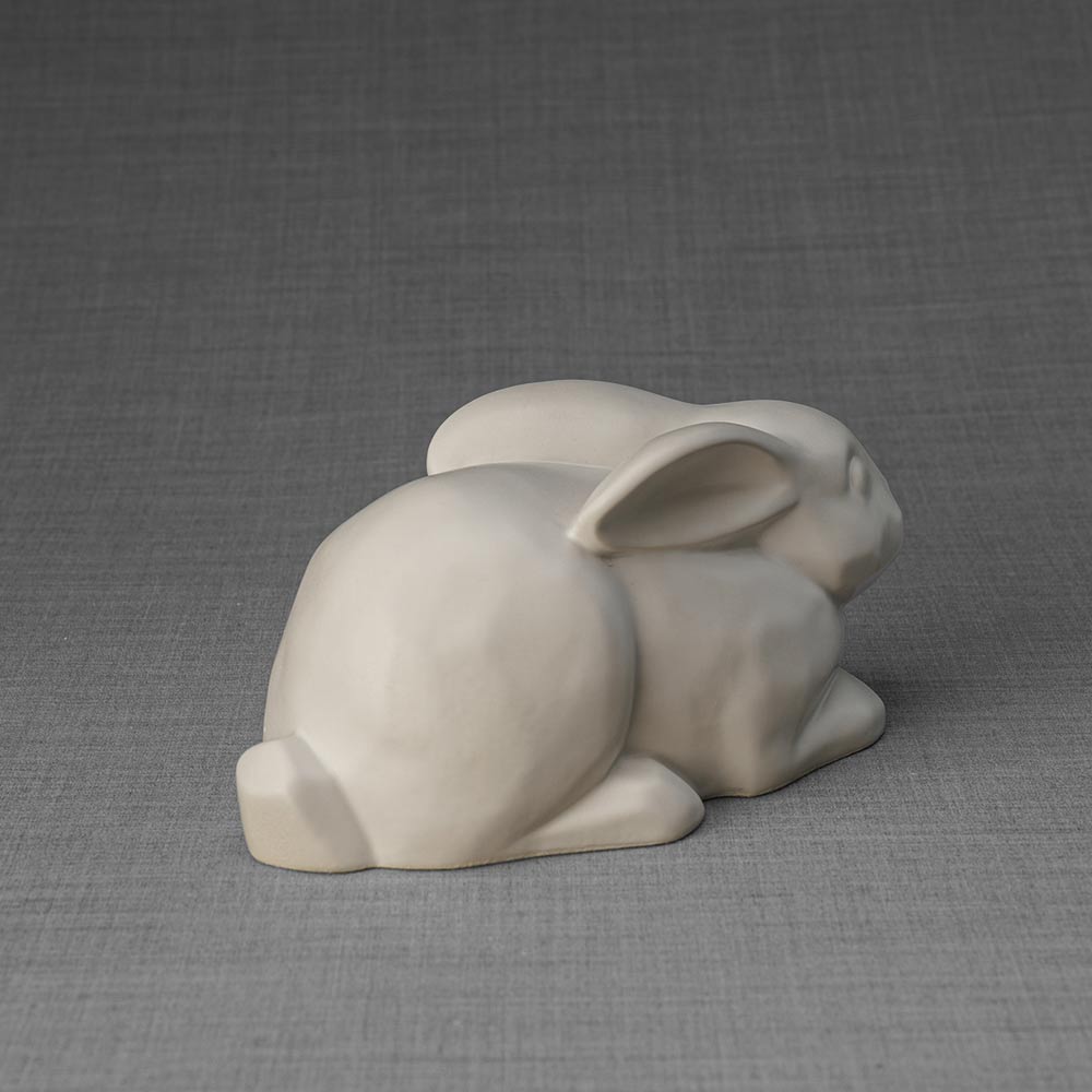 Rabbit Urn For Ashes Matte White Back Right
