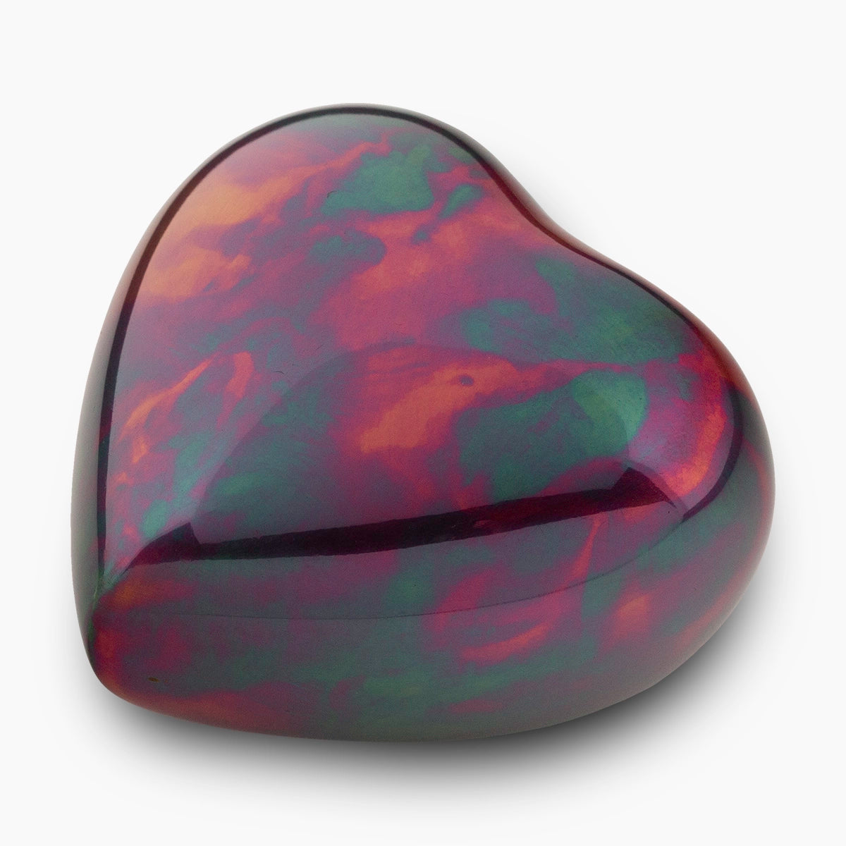 raku metal heart keepsake urn for ashes in red and green