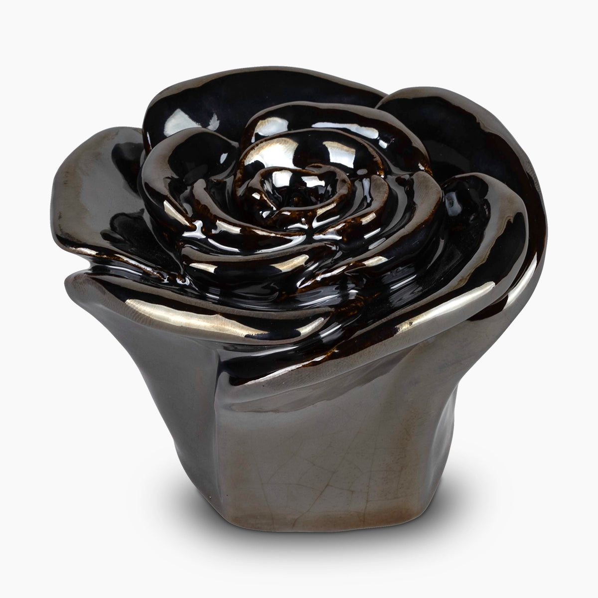 rose keepsake urn for ashes in black
