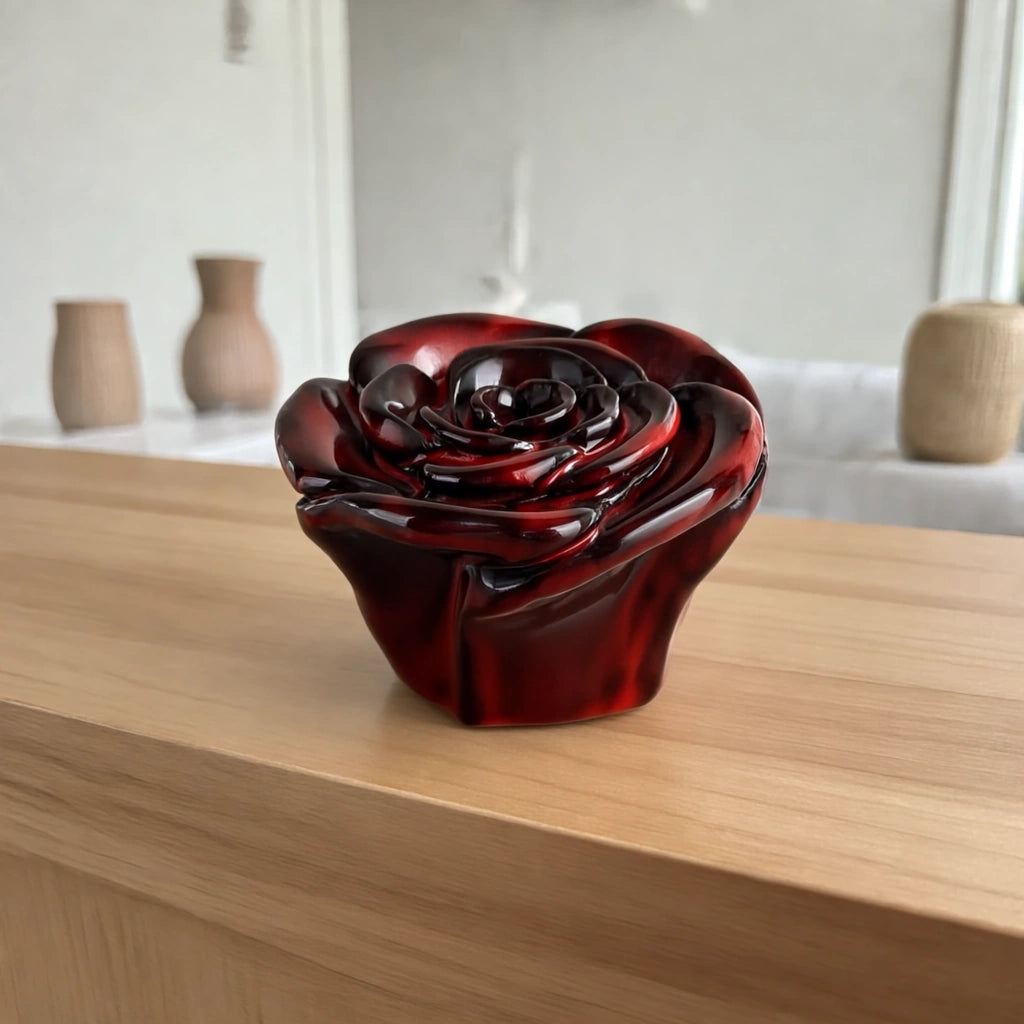 Rose Keepsake Urn for Ashes in Red