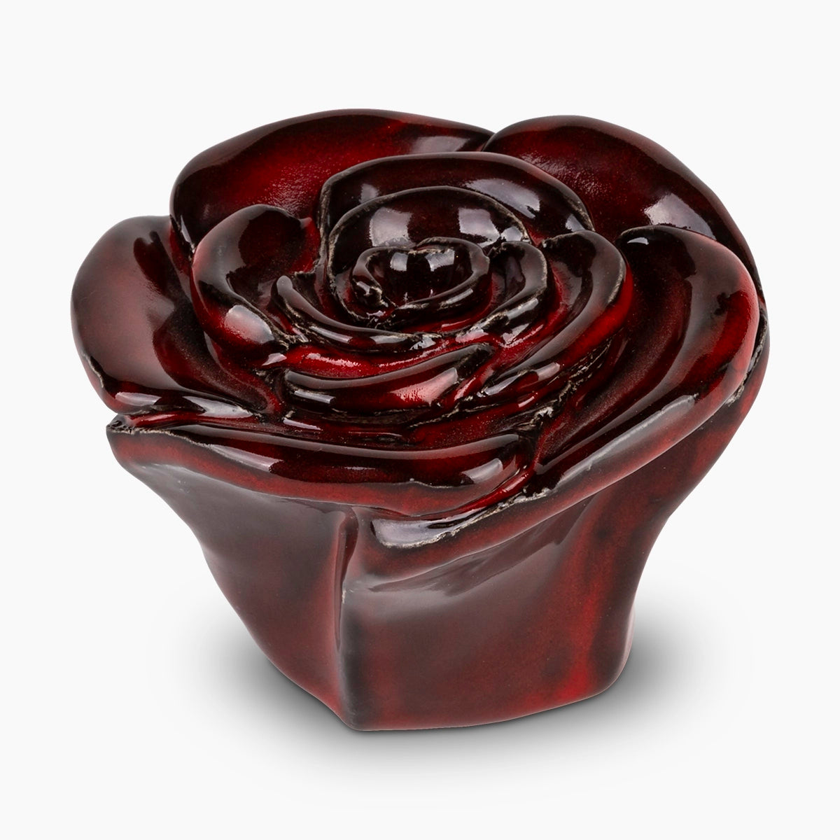 rose keepsake urn for ashes in red