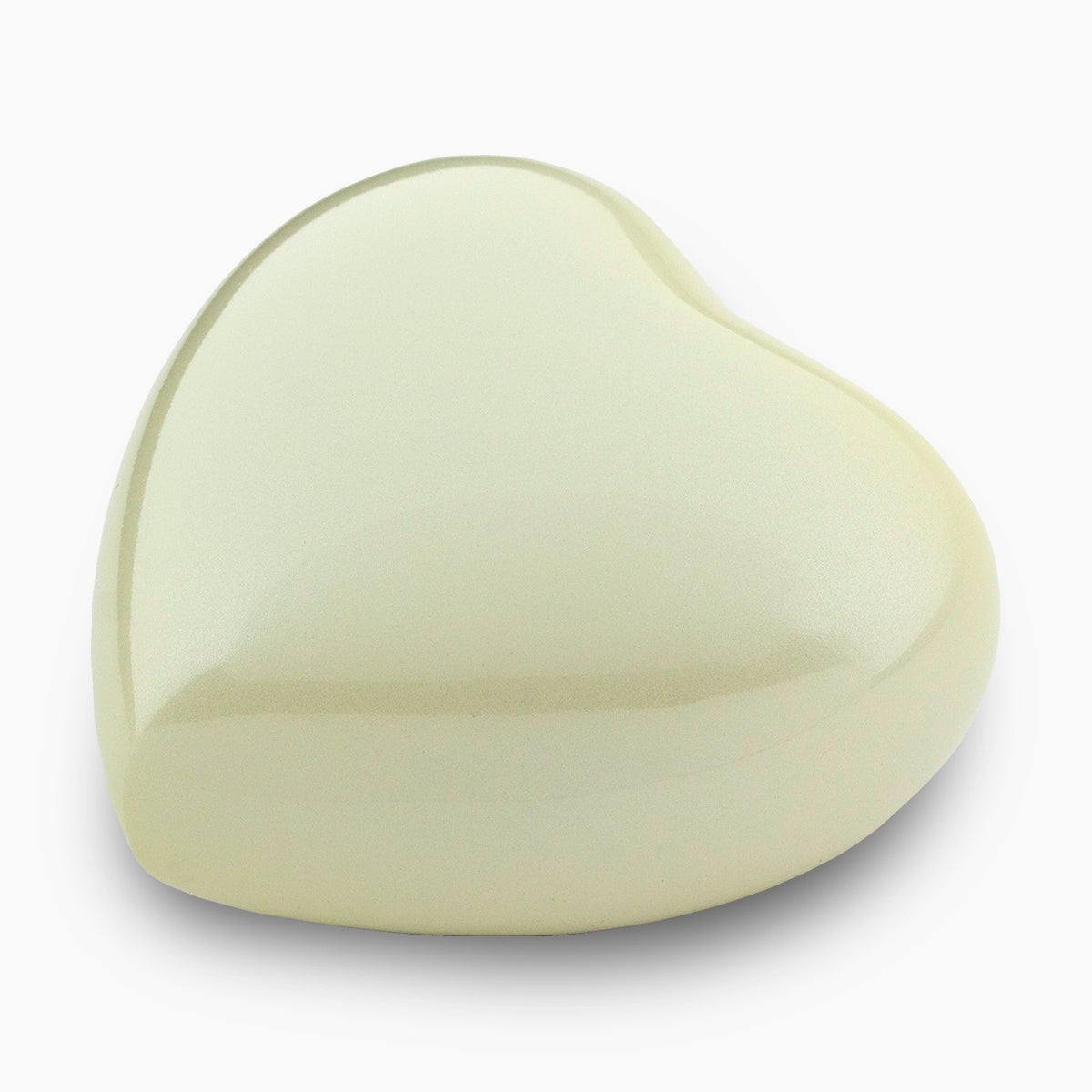 satori metal heart keepsake urn for ashes in pearl yellow